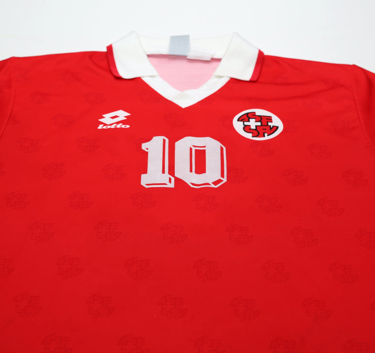 1994/96 #10 SWITZERLAND Vintage Lotto Home Football Shirt (L)