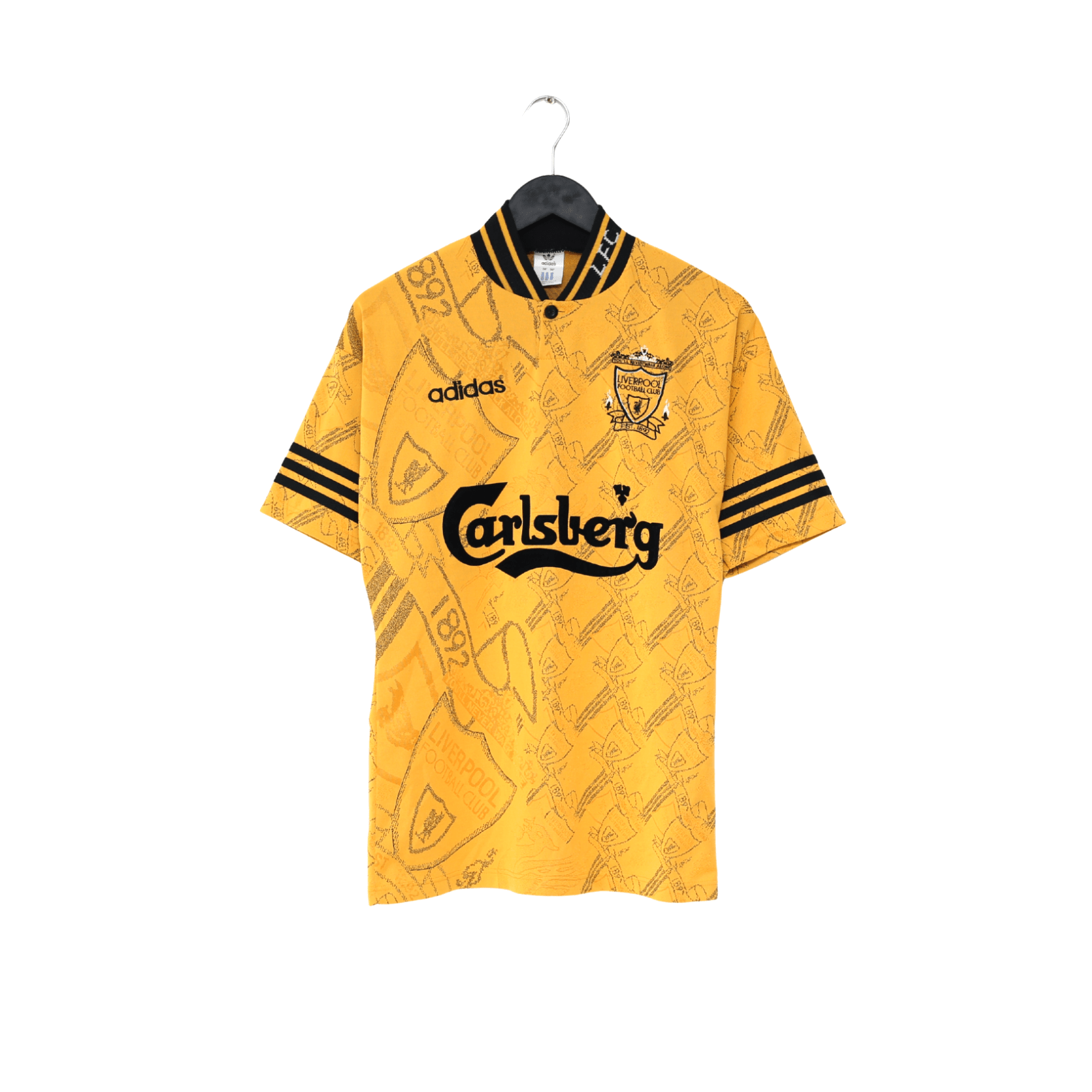 1994/96 BARNES #10 Liverpool Vintage adidas Third Football Shirt (S)