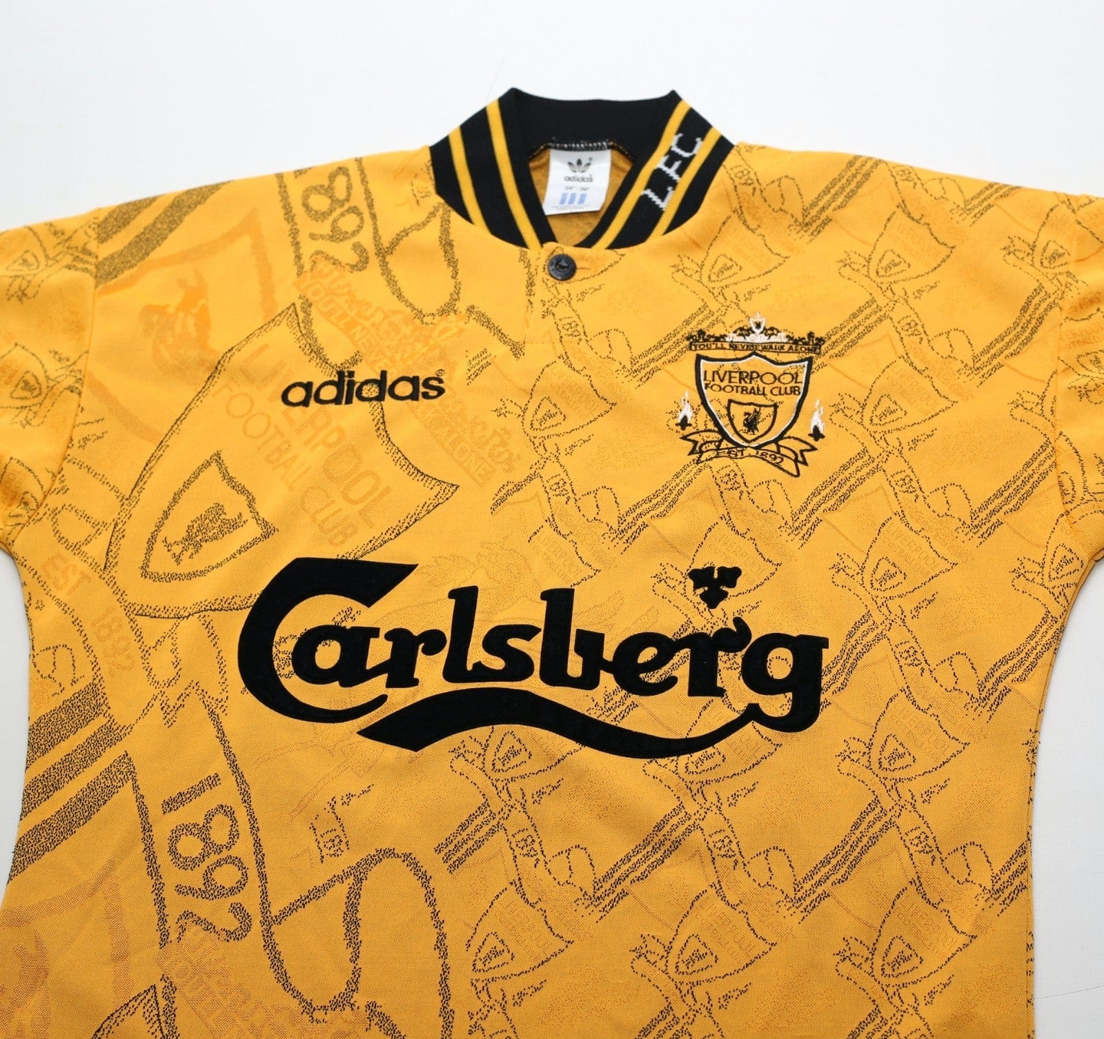 1994/96 BARNES #10 Liverpool Vintage adidas Third Football Shirt (S)