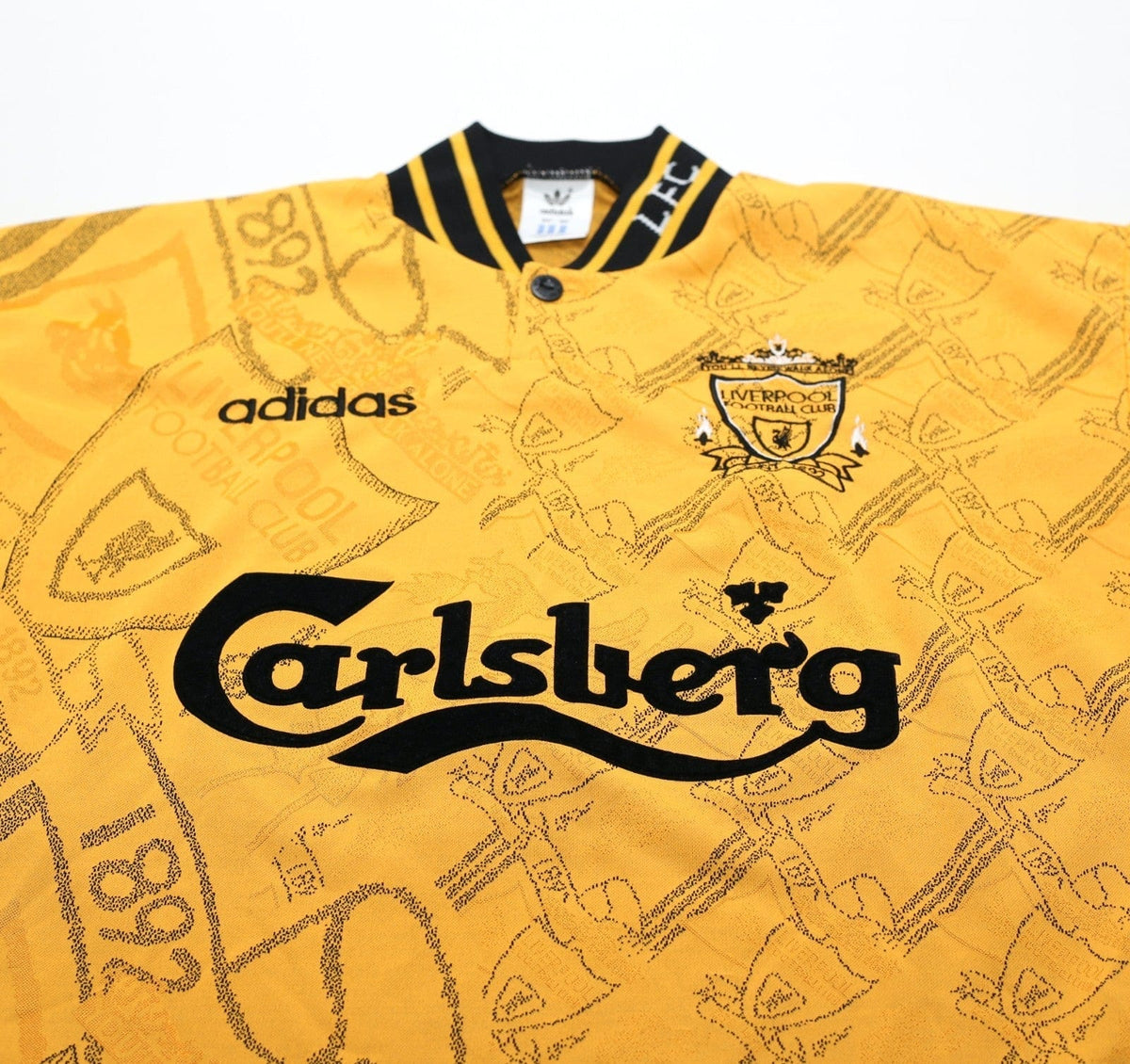 1994/96 BARNES #10 Liverpool Vintage adidas Third Football Shirt (S)