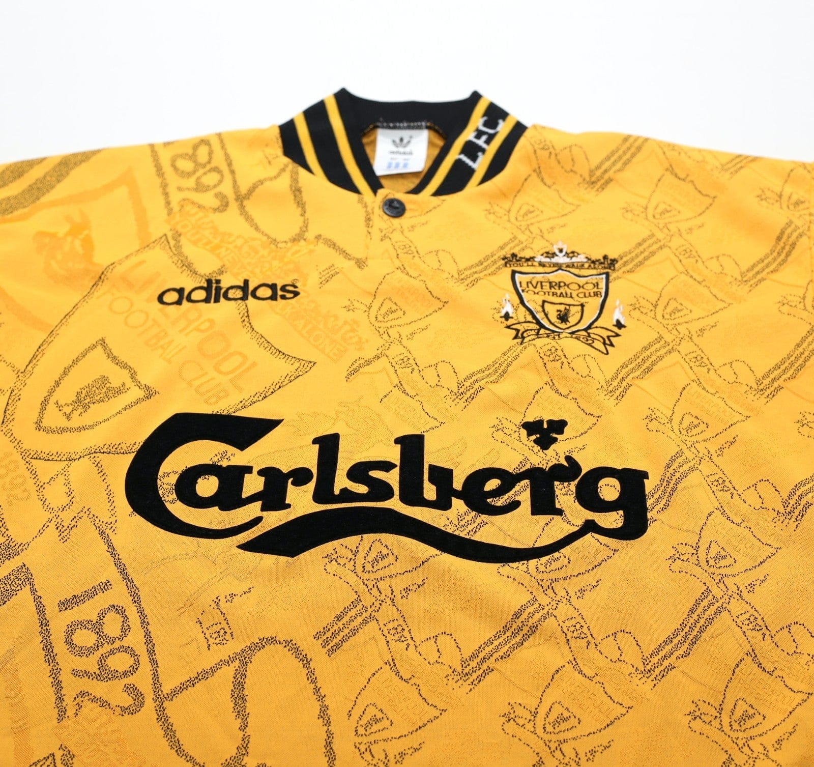 1994/96 BARNES #10 Liverpool Vintage adidas Third Football Shirt (S)