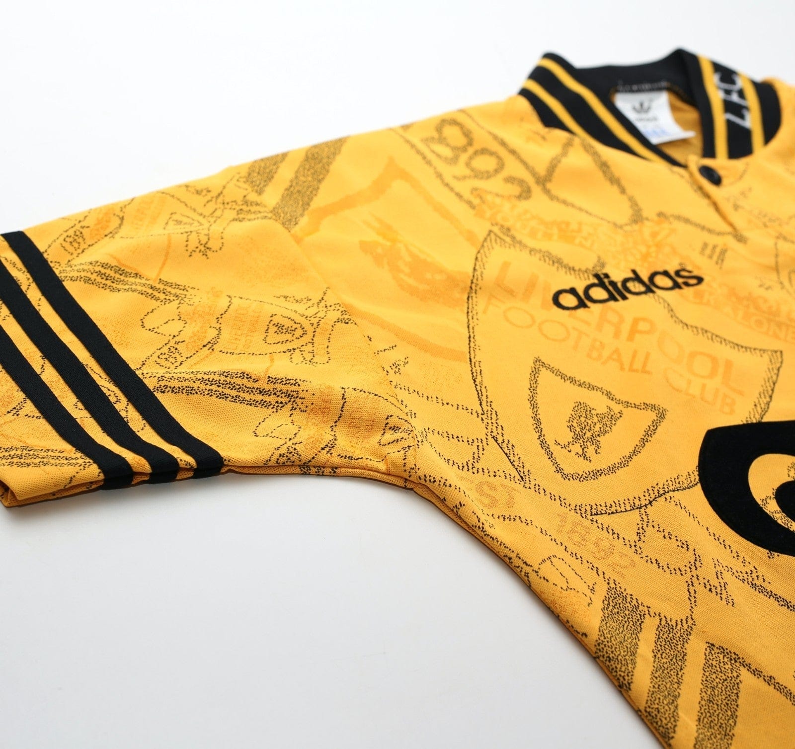 1994/96 BARNES #10 Liverpool Vintage adidas Third Football Shirt (S)