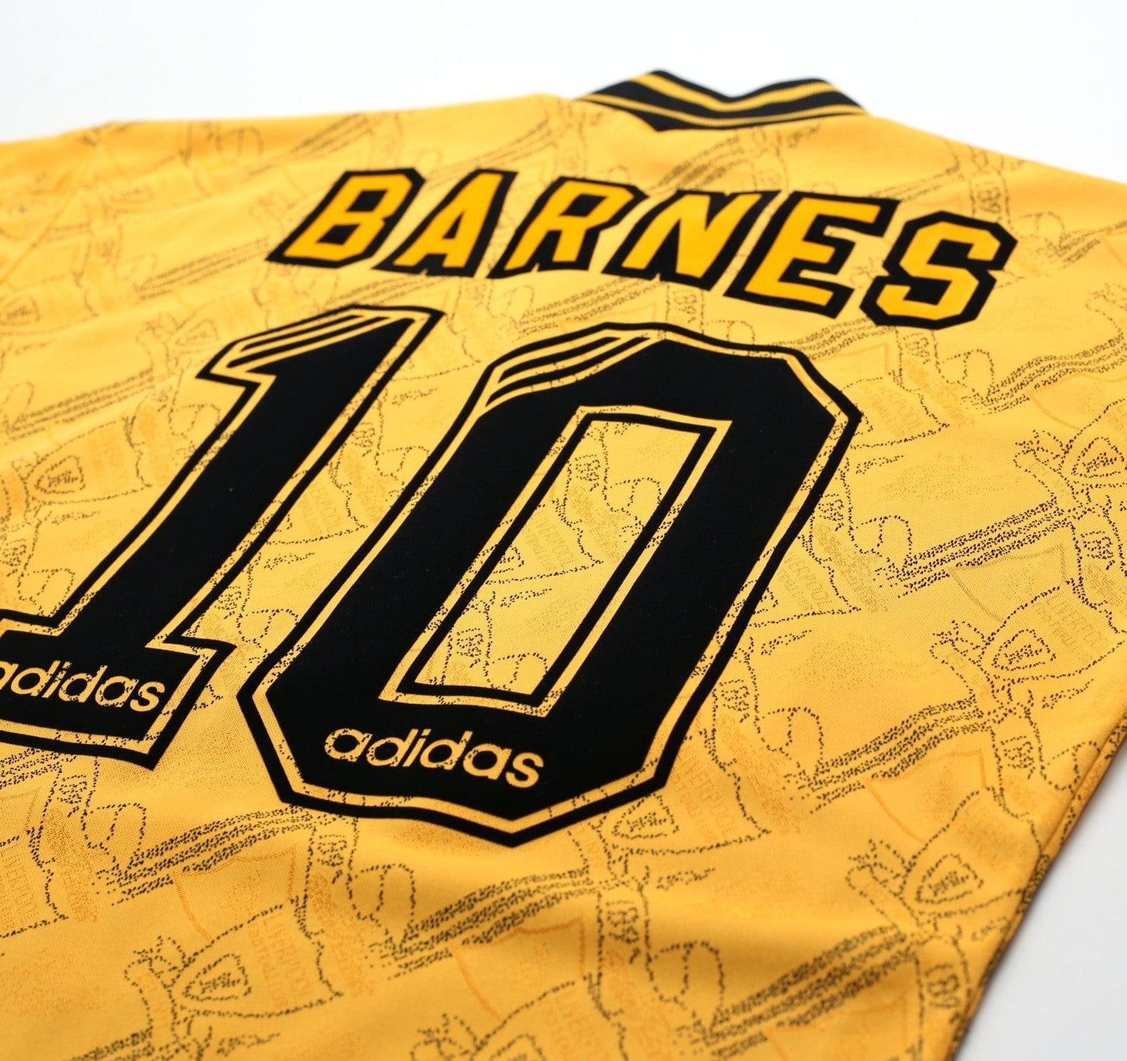1994/96 BARNES #10 Liverpool Vintage adidas Third Football Shirt (S)