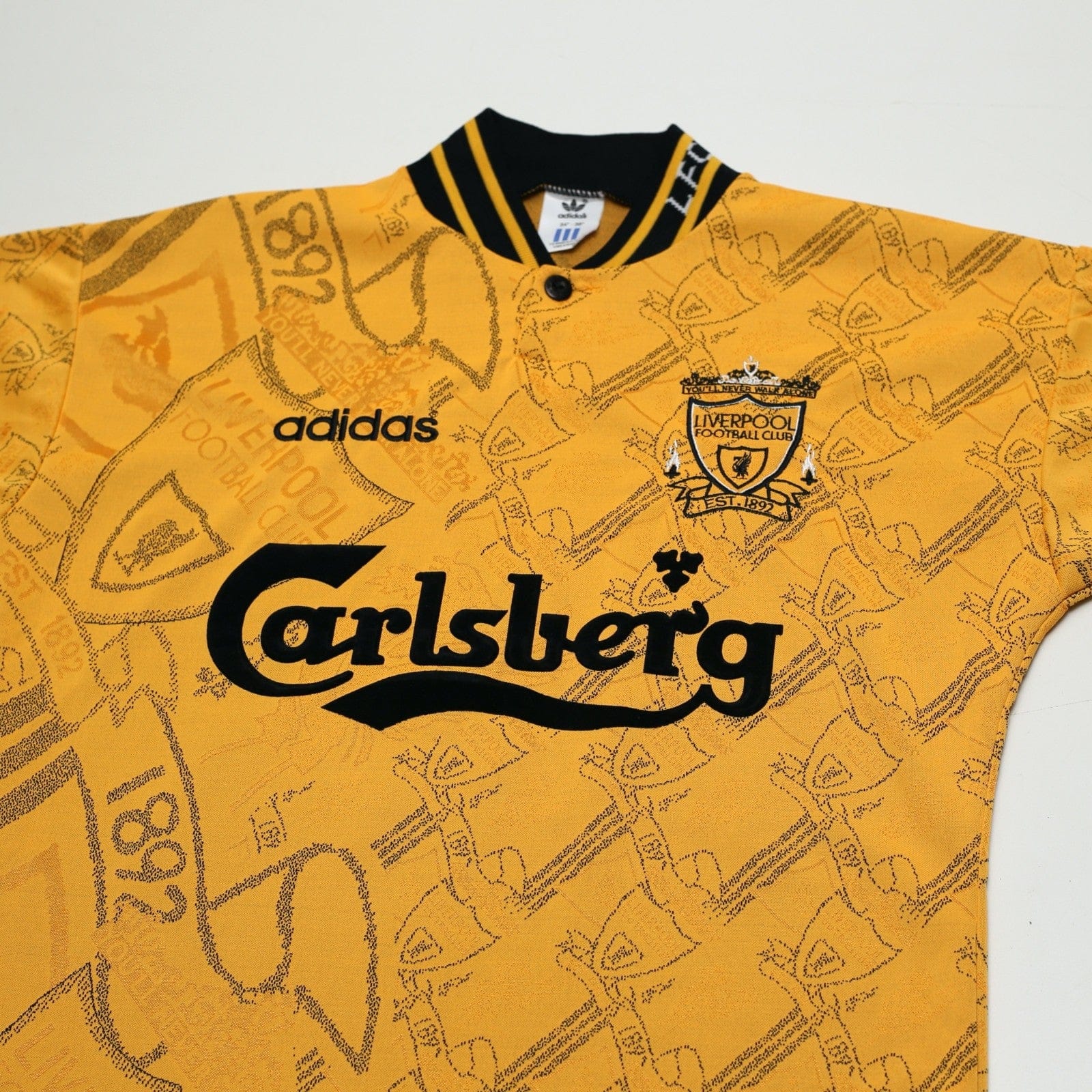 1994/96 Barnes #10 Liverpool Vintage adidas Third Football Shirt (S)