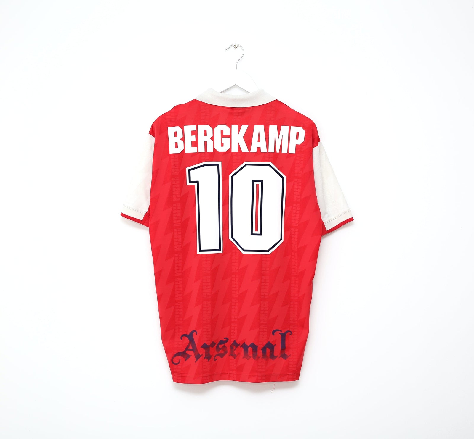 1994/96 BERGKAMP #10 Arsenal Nike Home Football Shirt (L)