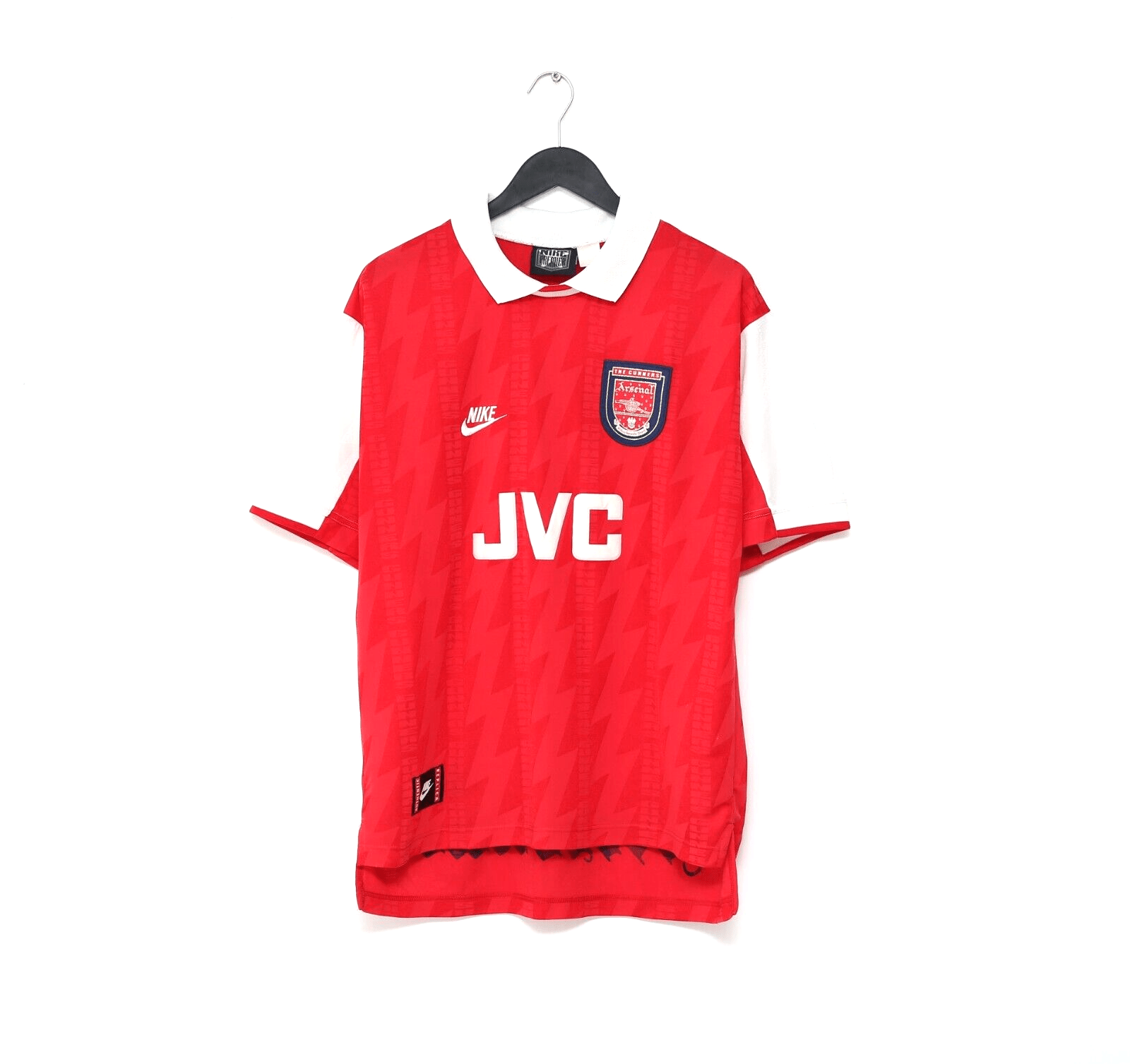 1994/96 BERGKAMP #10 Arsenal Vintage Nike Home Football Shirt (L)