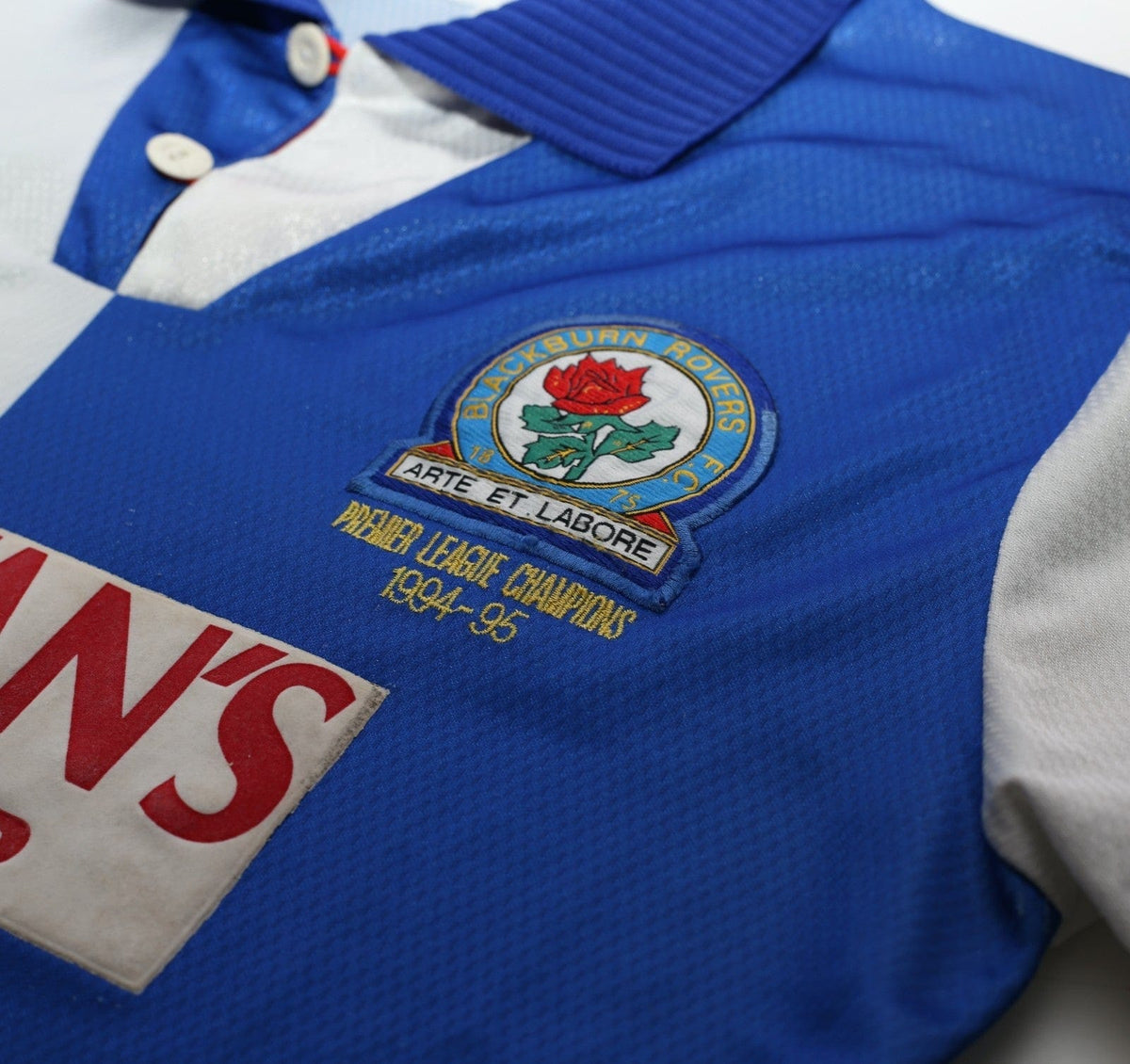 1994/96 BLACKBURN ROVERS Vintage Asics Home Football Shirt (M) League Champions