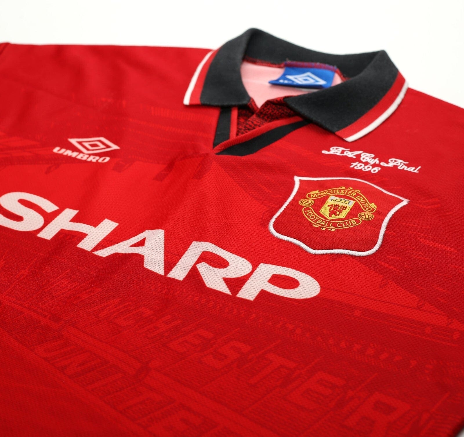 1994/96 CANTONA #7 Manchester United Vintage Umbro FA Cup Final Football Shirt M