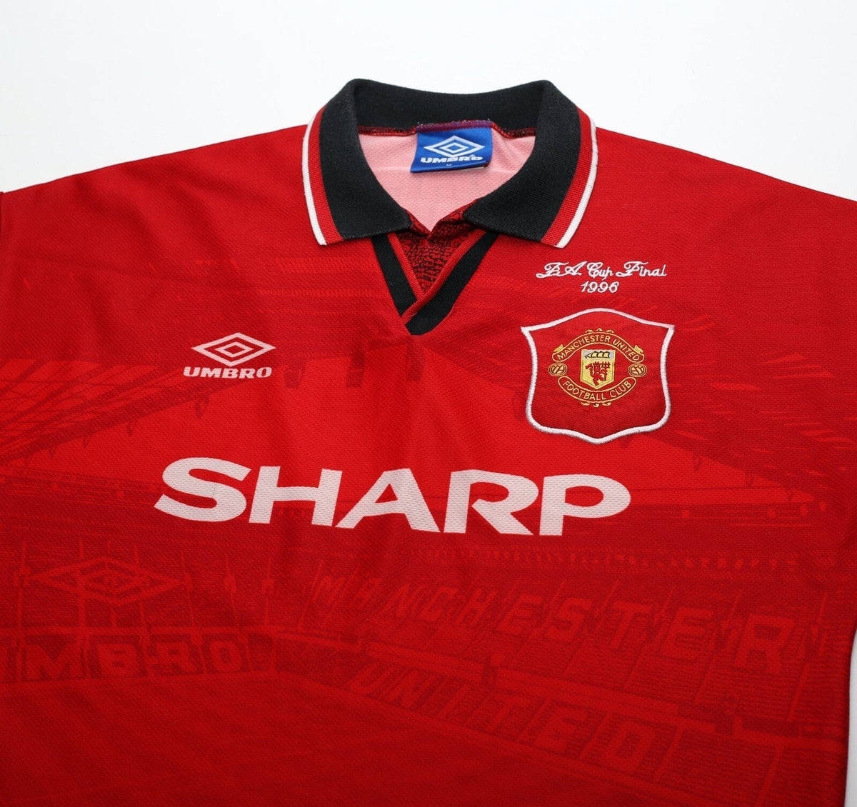 1994/96 CANTONA #7 Manchester United Vintage Umbro FA Cup Final Football Shirt M