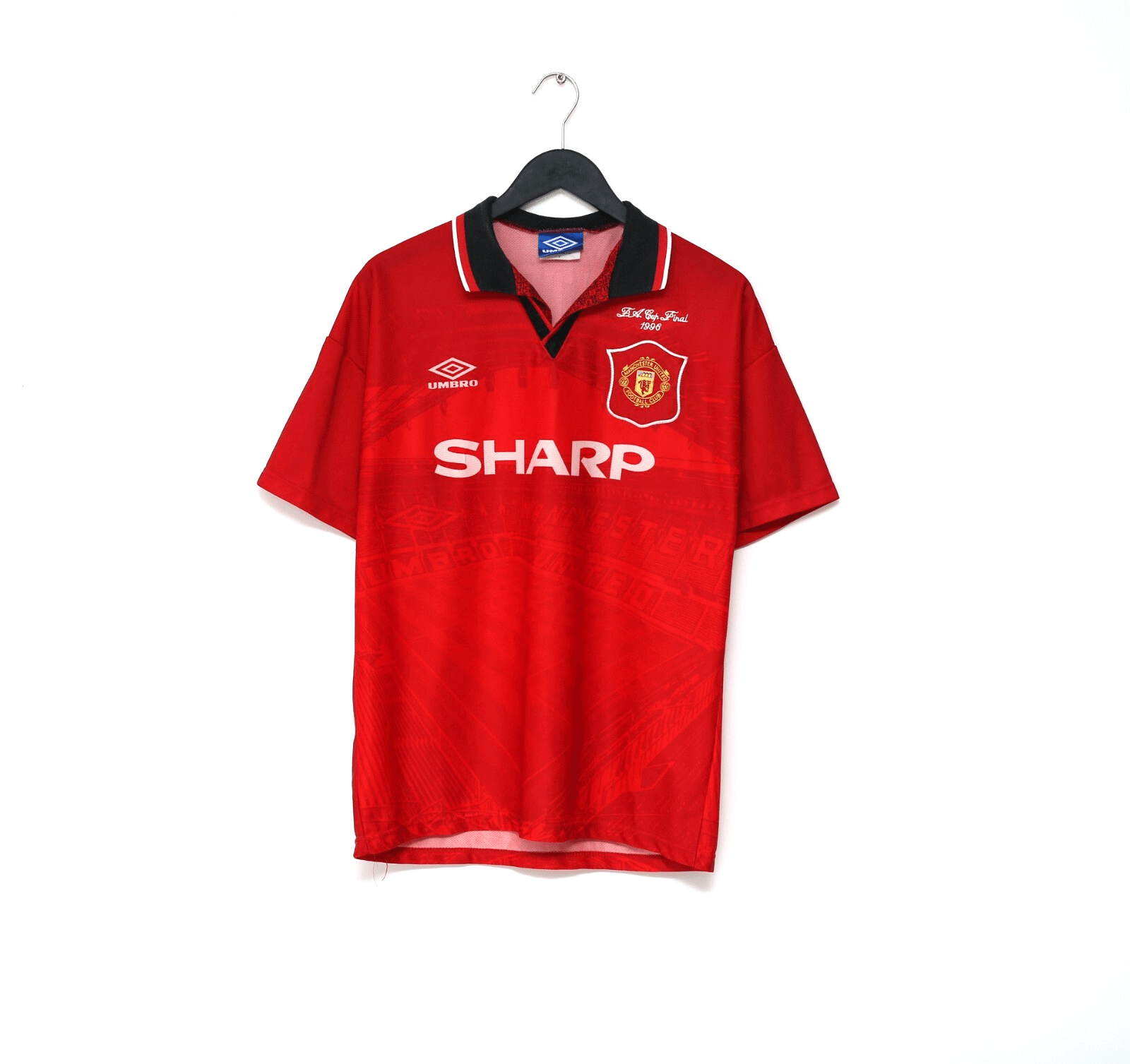 1994/96 CANTONA #7 Manchester United Vintage Umbro FA Cup Final Football Shirt M