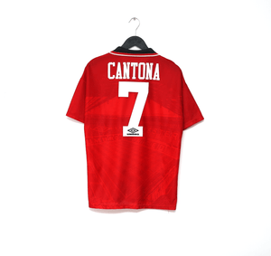 1994/96 CANTONA #7 Manchester United Vintage Umbro FA Cup Final Football Shirt M