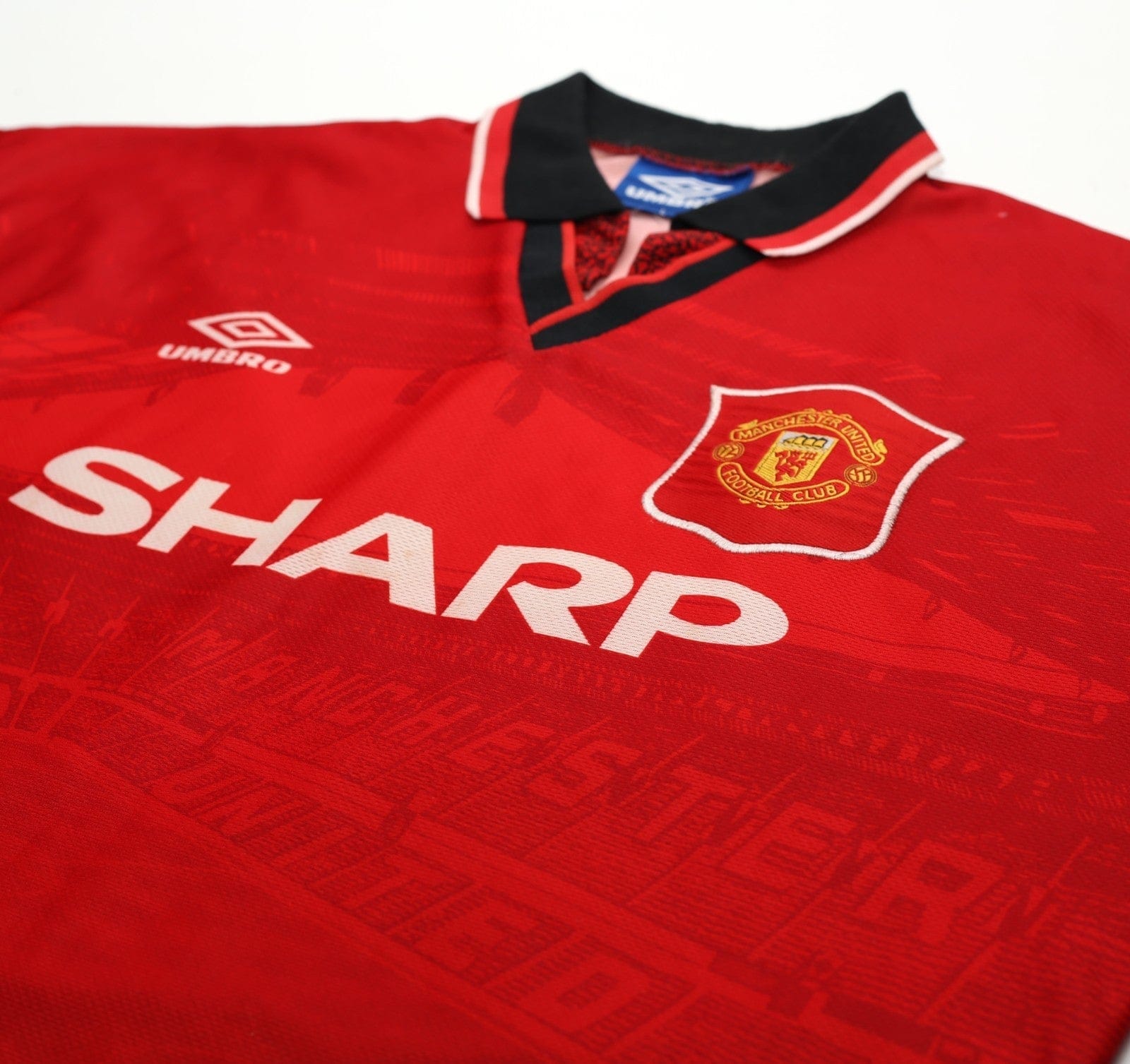 1994/96 CANTONA #7 Manchester United Vintage Umbro Football Shirt (L)