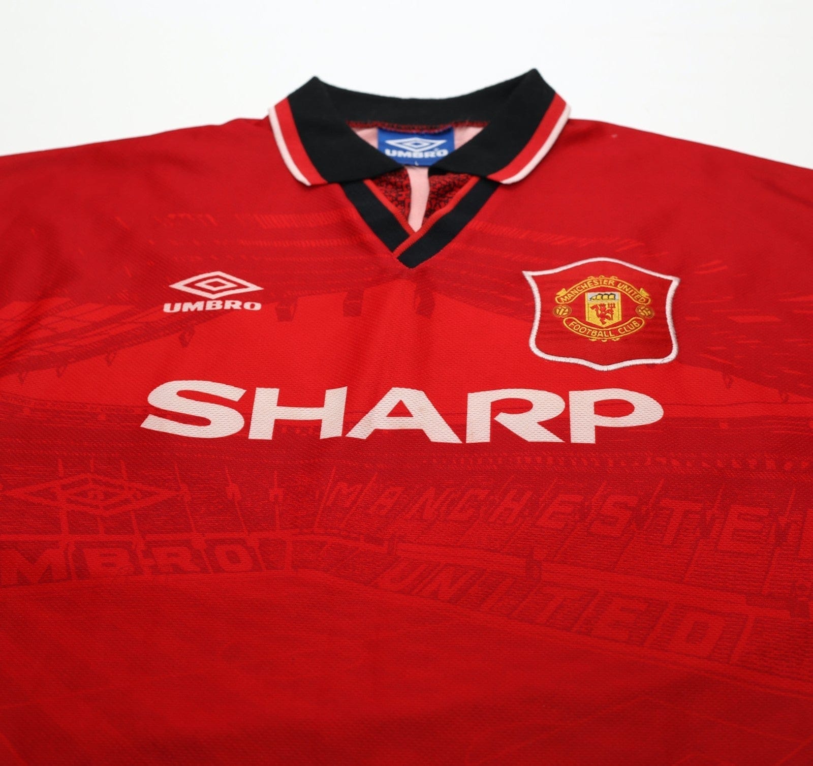 1994/96 CANTONA #7 Manchester United Vintage Umbro Football Shirt (L)