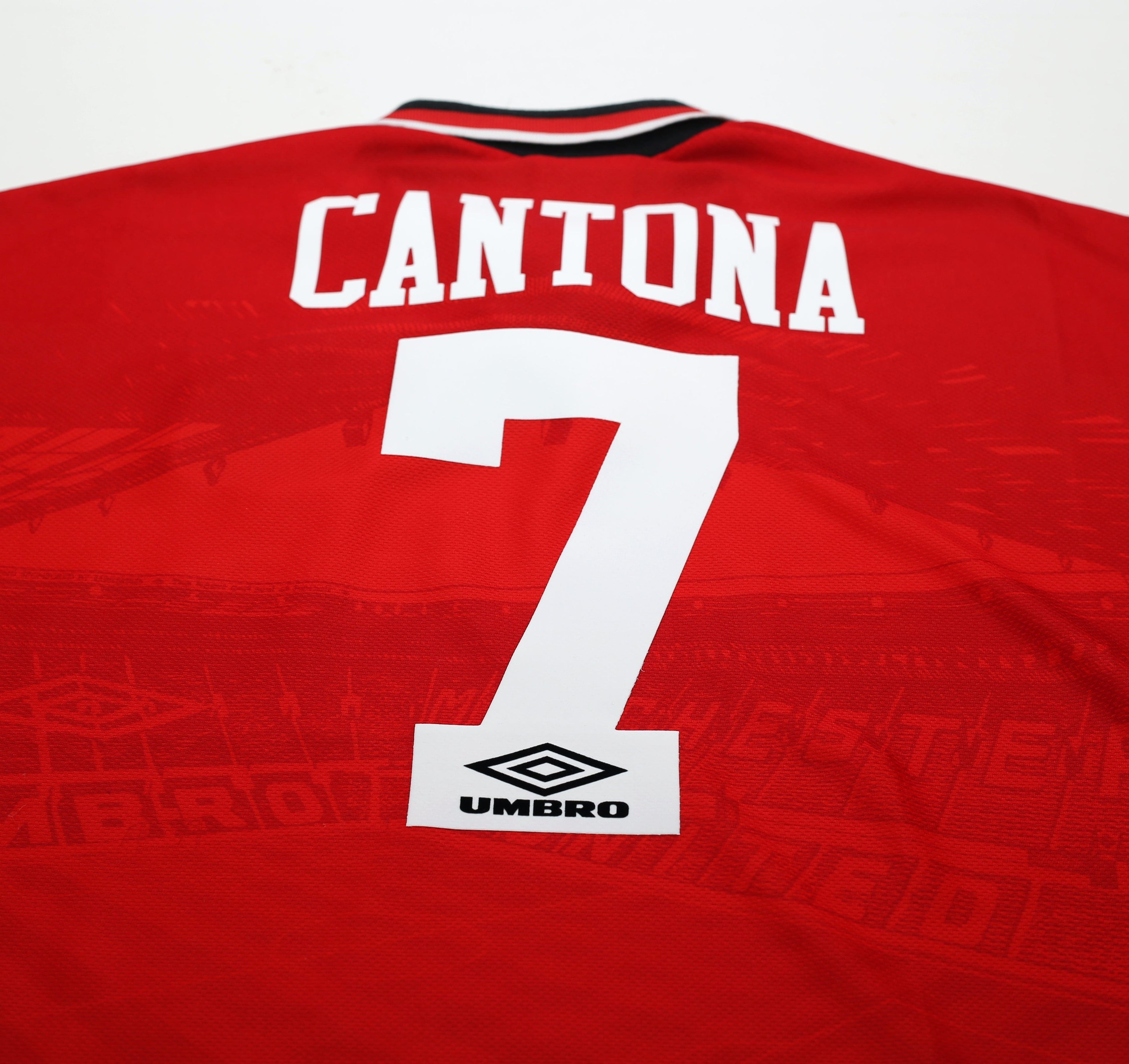 1994/96 CANTONA #7 Manchester United Vintage Umbro Football Shirt (L)