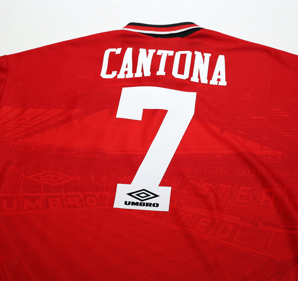 1994/96 CANTONA #7 Manchester United Vintage Umbro Football Shirt (L)