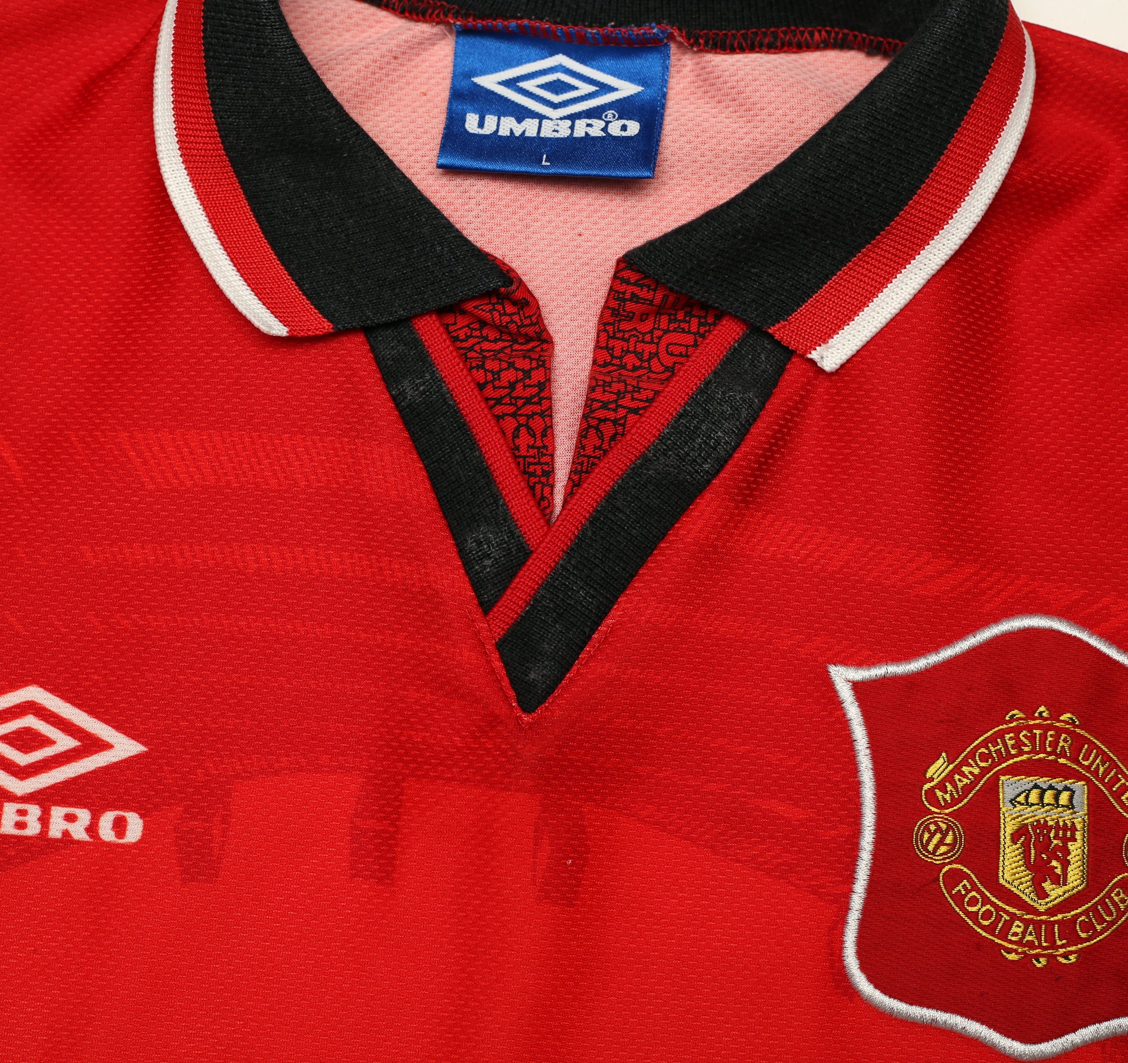 1994/96 CANTONA #7 Manchester United Vintage Umbro Football Shirt (L)