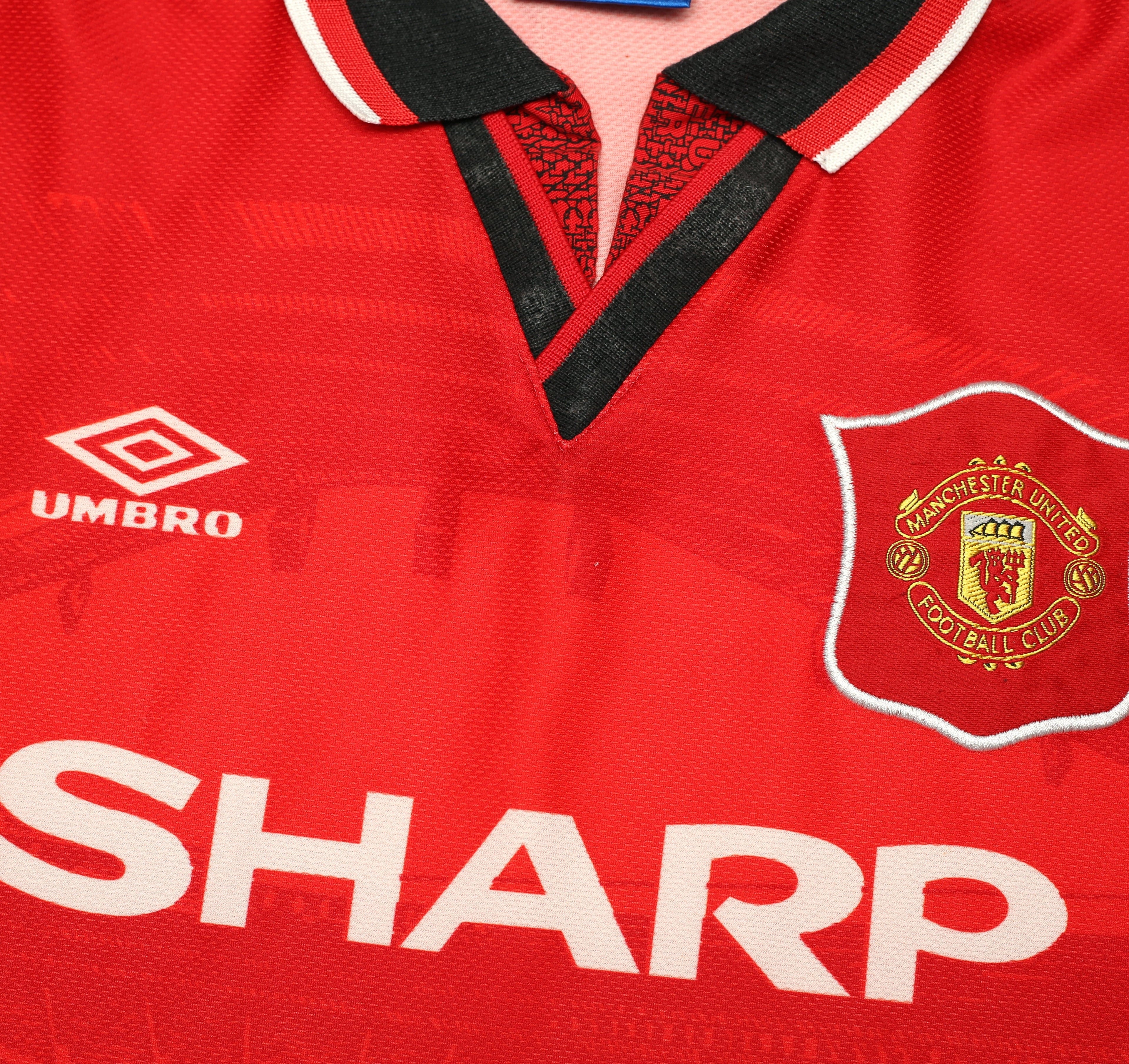 1994/96 CANTONA #7 Manchester United Vintage Umbro Football Shirt (L)