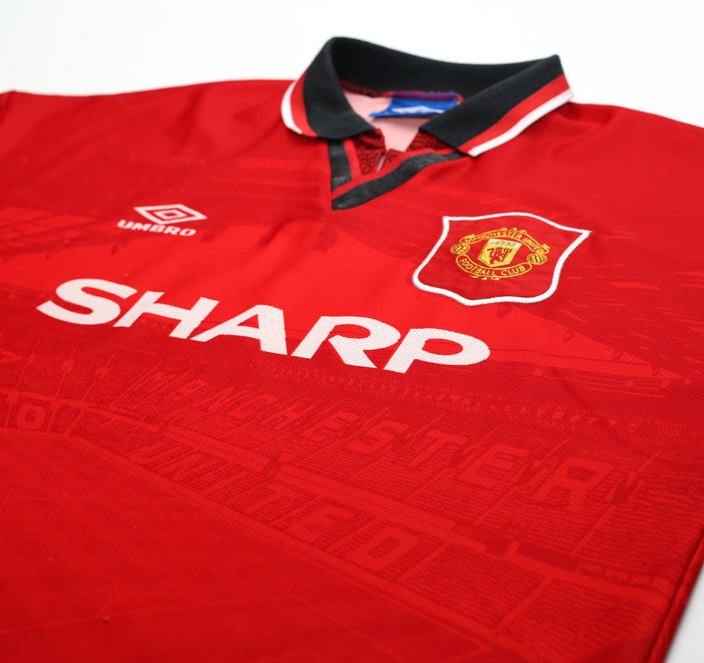 1994/96 CANTONA #7 Manchester United Vintage Umbro Football Shirt (L)