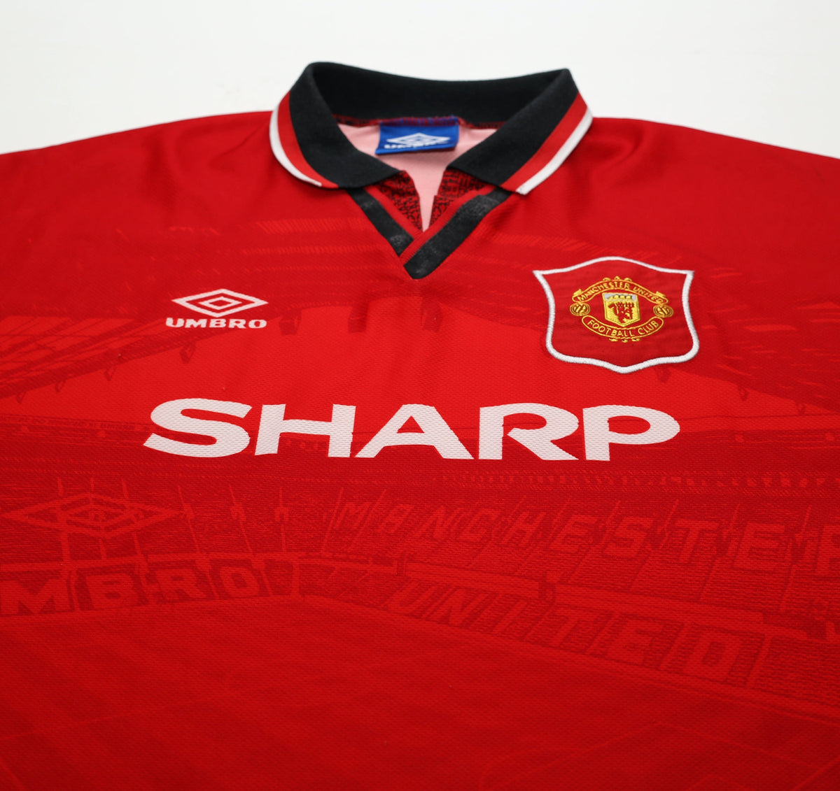 1994/96 CANTONA #7 Manchester United Vintage Umbro Football Shirt (L)