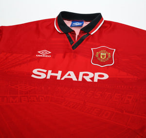 1994/96 CANTONA #7 Manchester United Vintage Umbro Football Shirt (L)