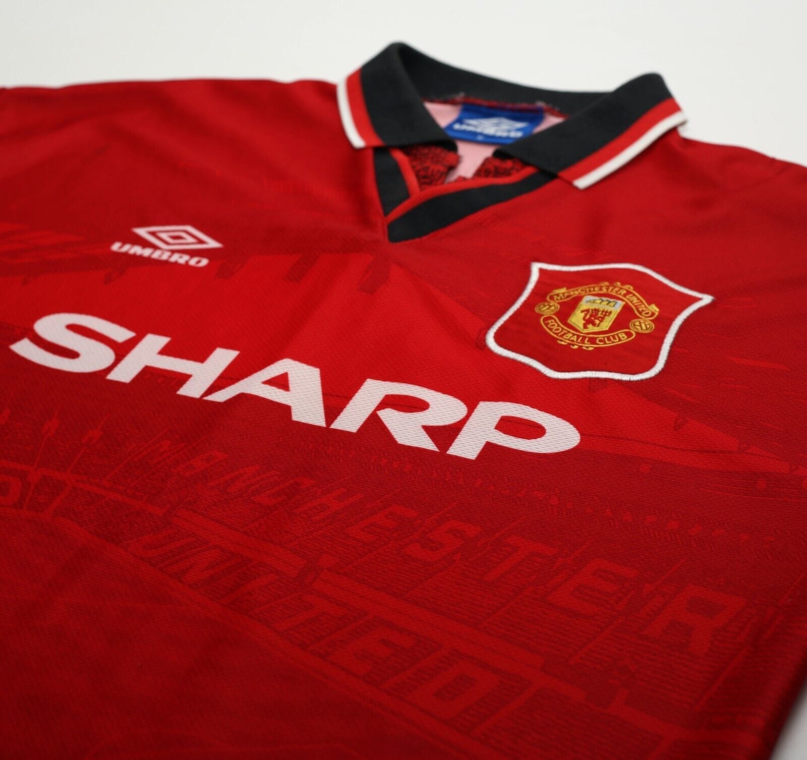 1994/96 CANTONA #7 Manchester United Vintage Umbro Football Shirt (M)