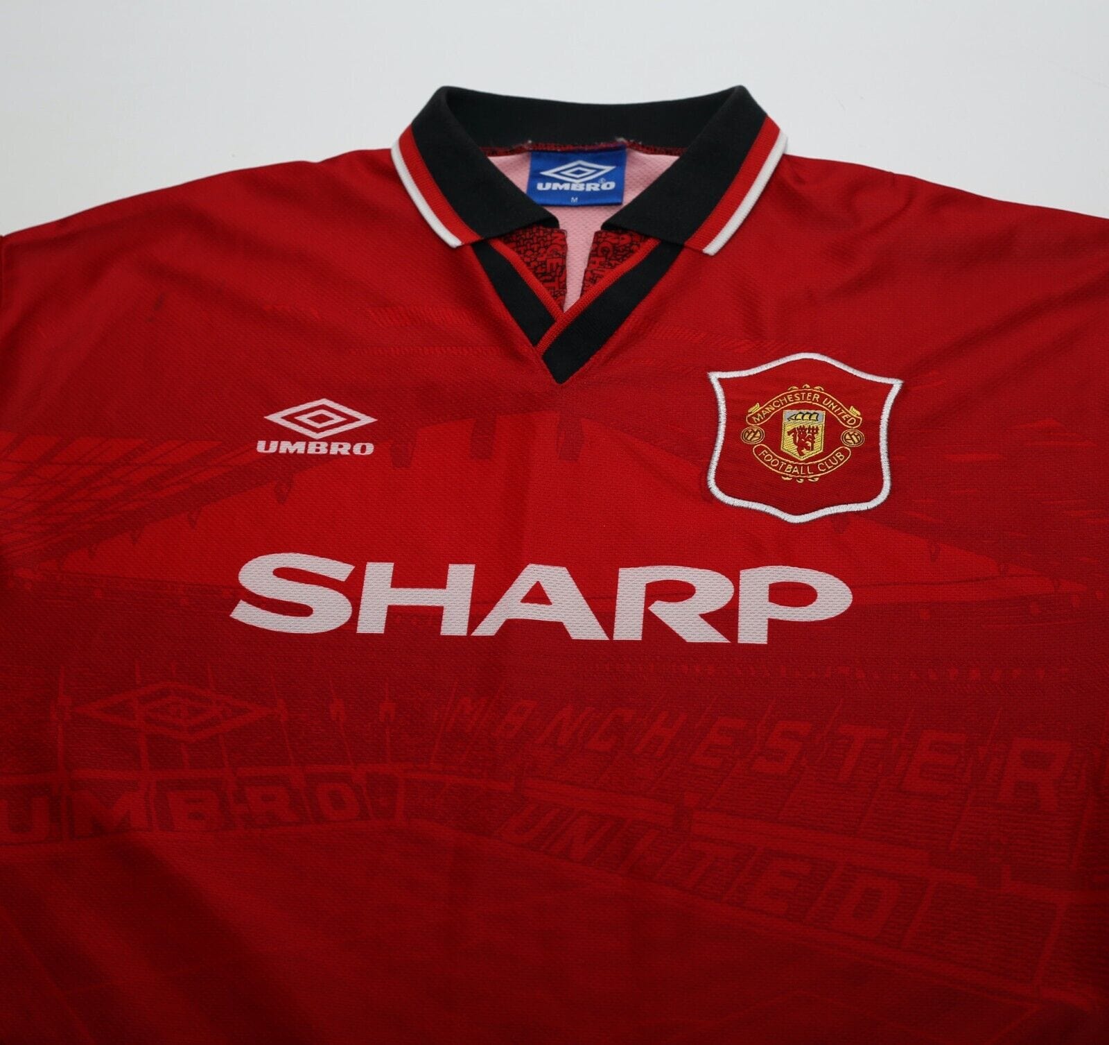 1994/96 CANTONA #7 Manchester United Vintage Umbro Football Shirt (M)