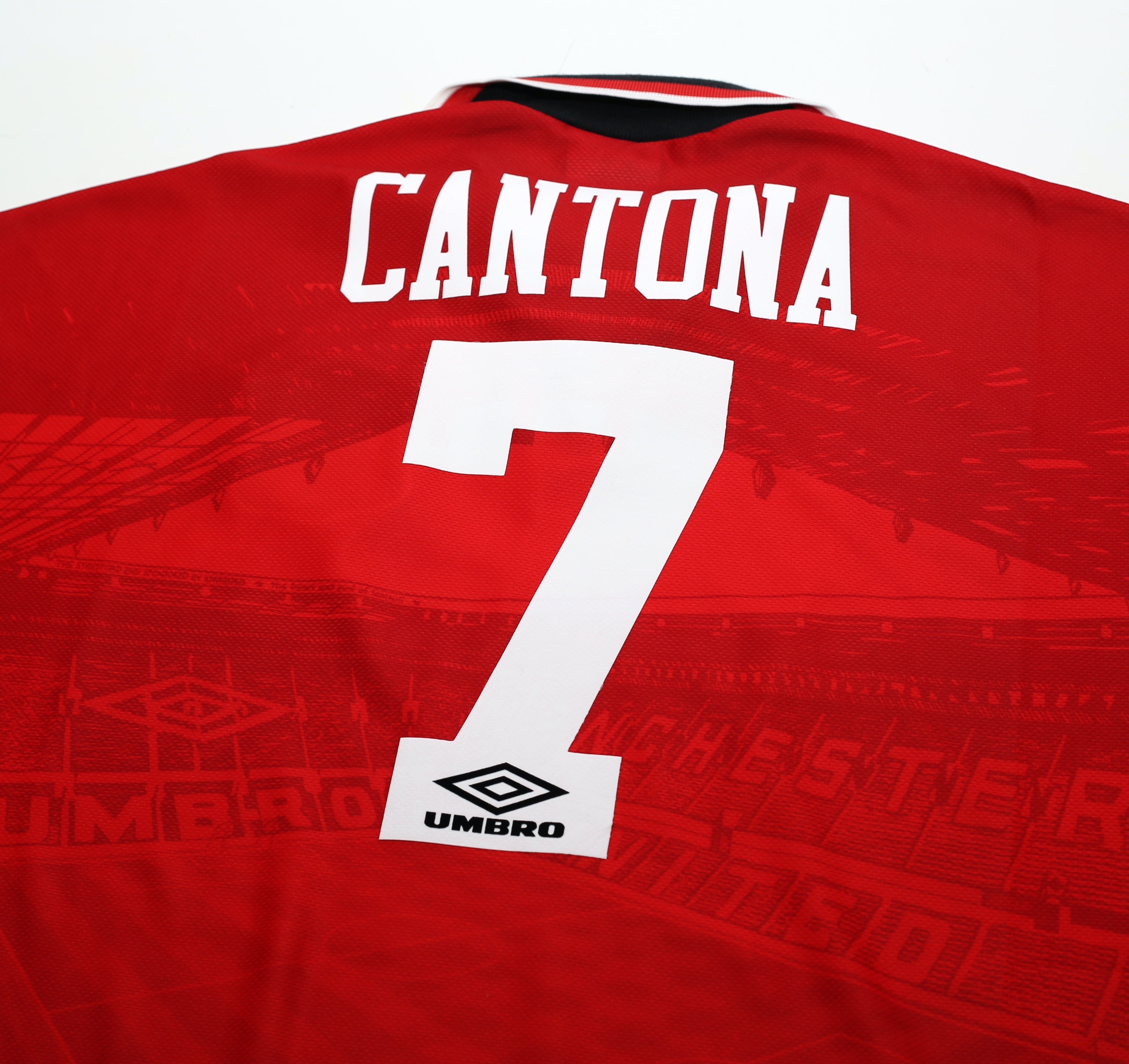 1994/96 CANTONA #7 Manchester United Vintage Umbro Football Shirt (XL/XXL)