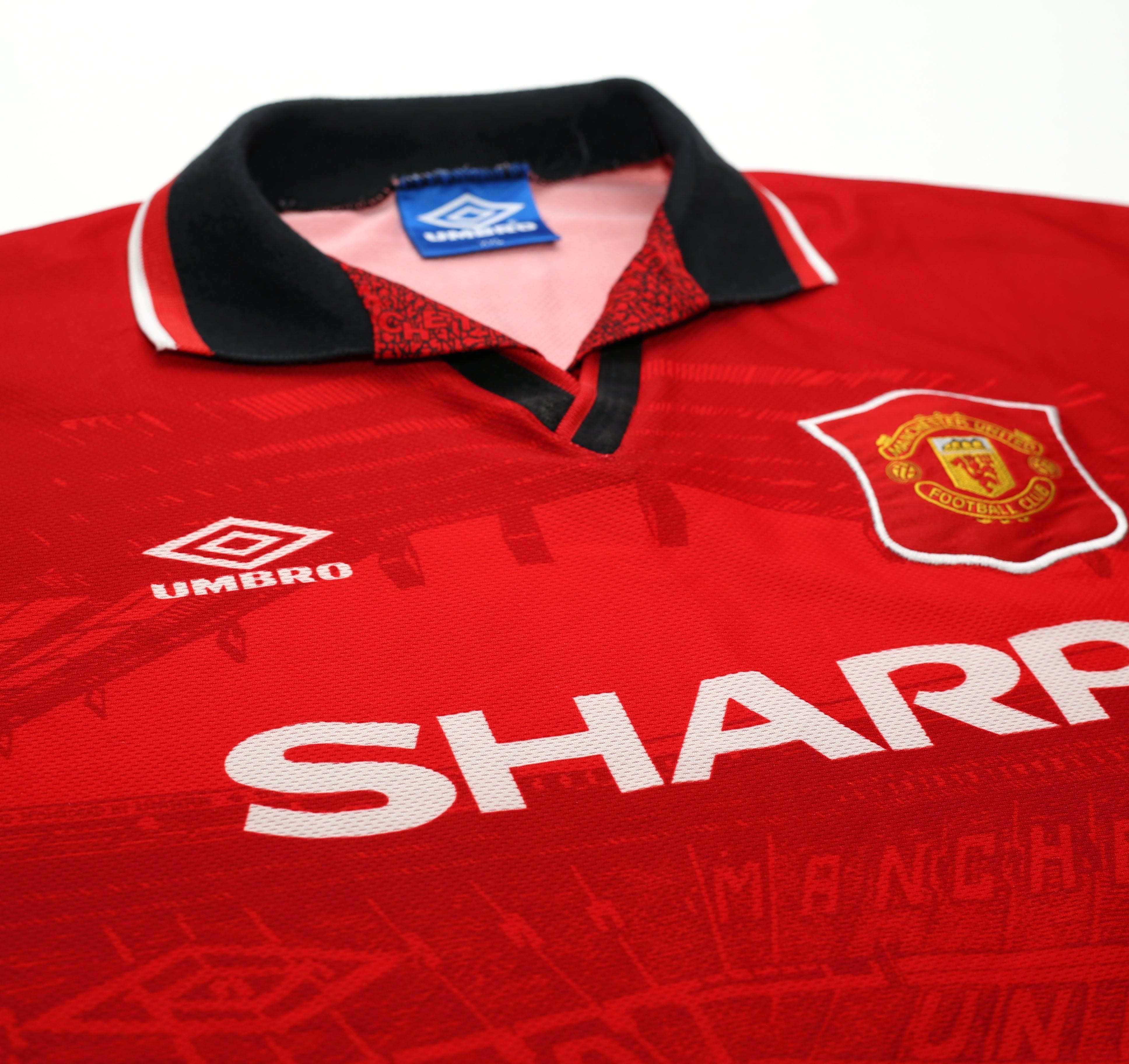 1994/96 CANTONA #7 Manchester United Vintage Umbro Football Shirt (XL/XXL)