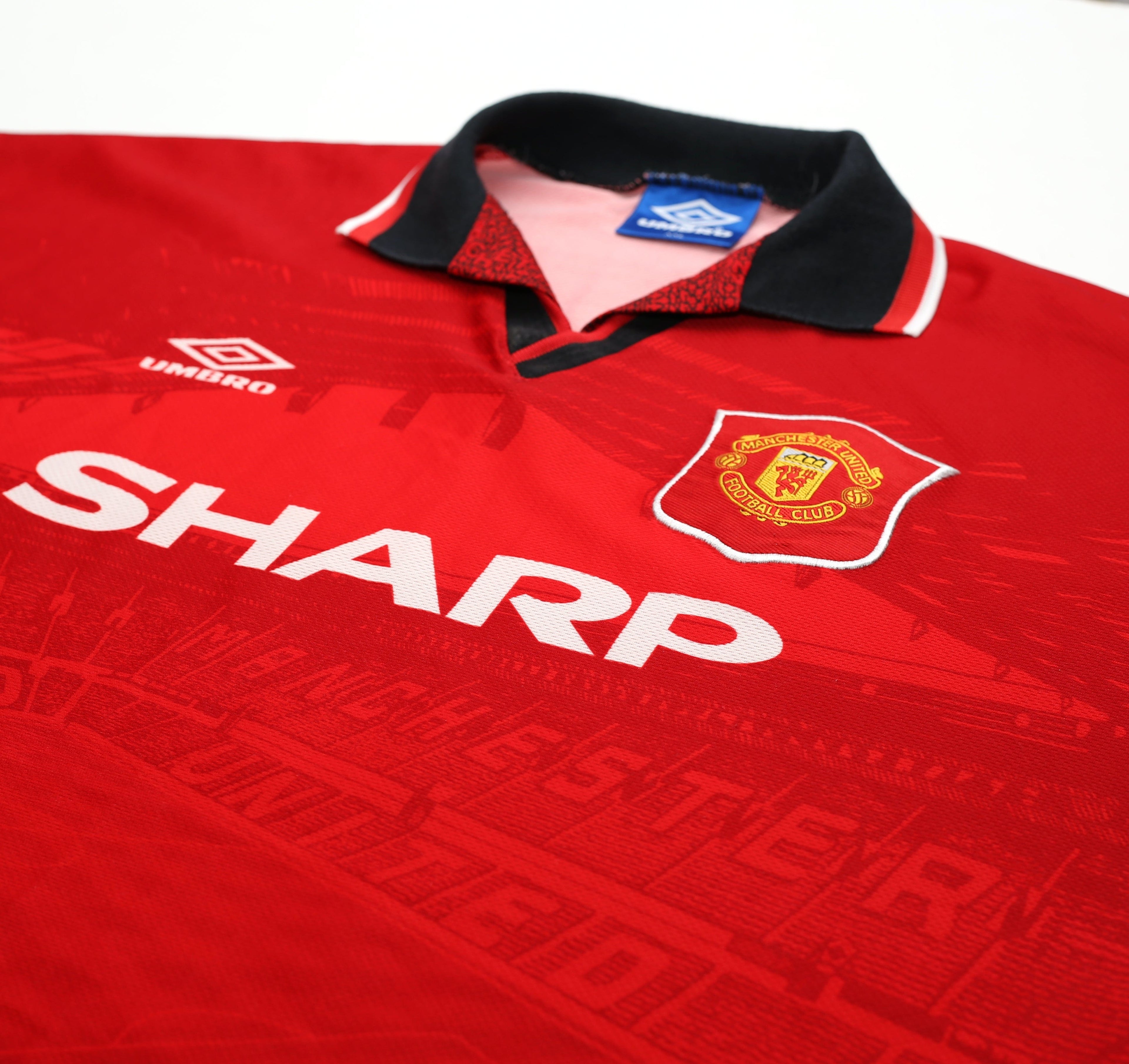 1994/96 CANTONA #7 Manchester United Vintage Umbro Football Shirt (XL/XXL)