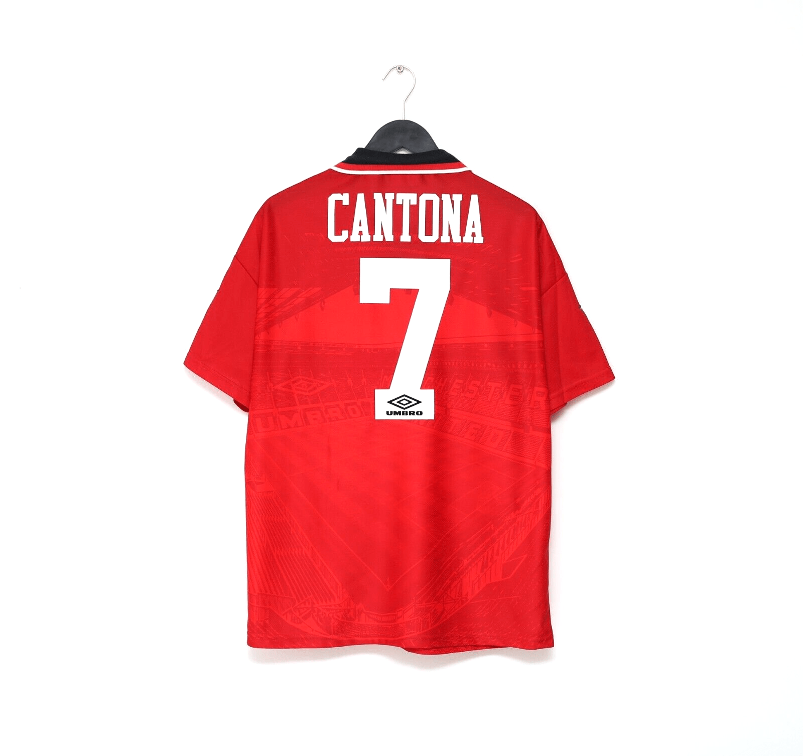 1994/96 CANTONA #7 Manchester United Vintage Umbro Home Football Shirt (L)