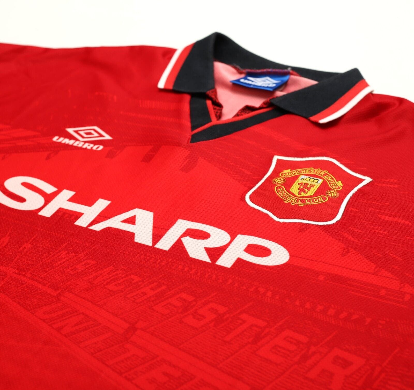 1994/96 CANTONA #7 Manchester United Vintage Umbro Home Football Shirt (L)