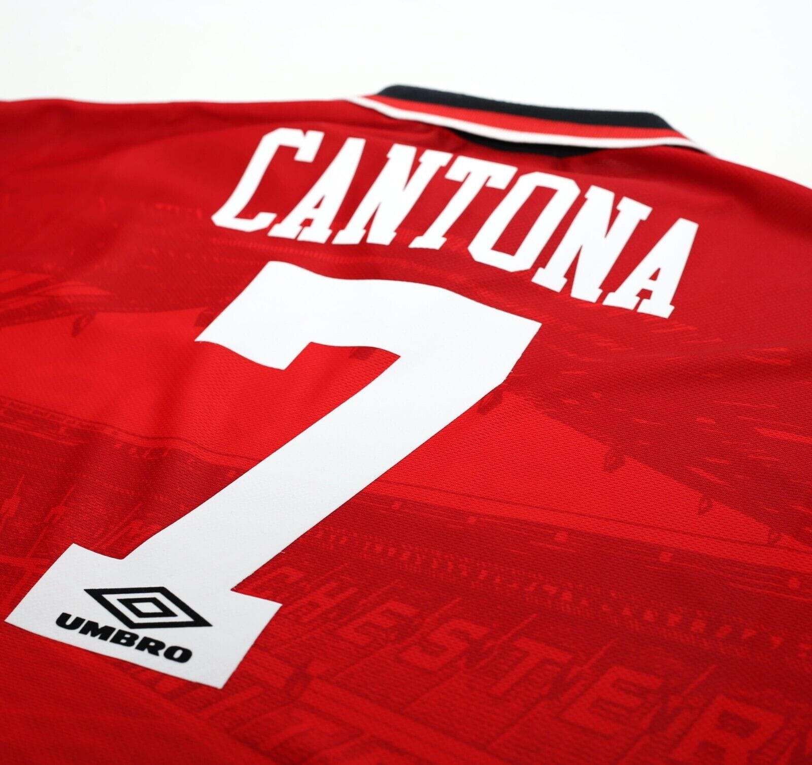 1994/96 CANTONA #7 Manchester United Vintage Umbro Home Football Shirt (L)