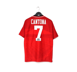 1994/96 CANTONA #7 Manchester United Vintage Umbro Home Football Shirt (L)