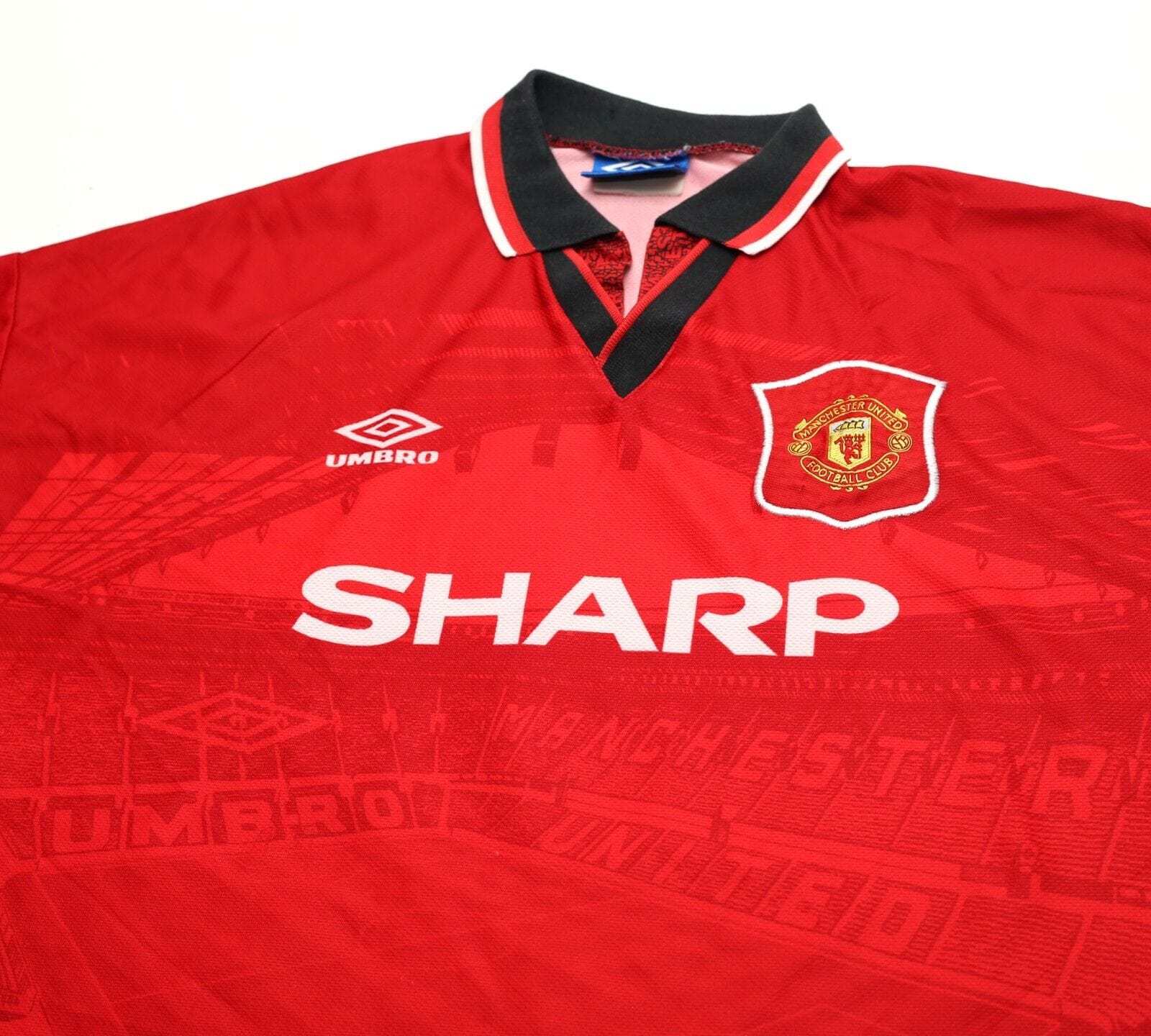 1994/96 CANTONA #7 Manchester United Vintage Umbro Home Football Shirt (L/XL)