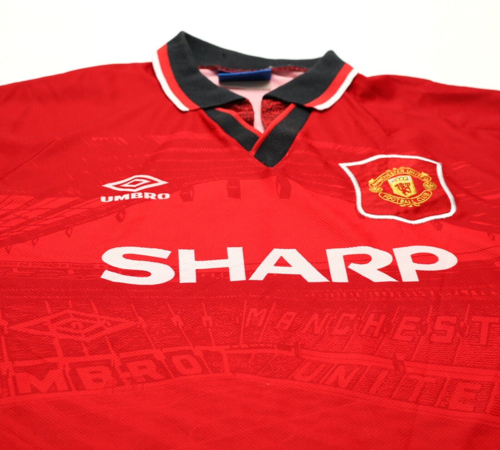 1994/96 CANTONA #7 Manchester United Vintage Umbro Home Football Shirt (L/XL)