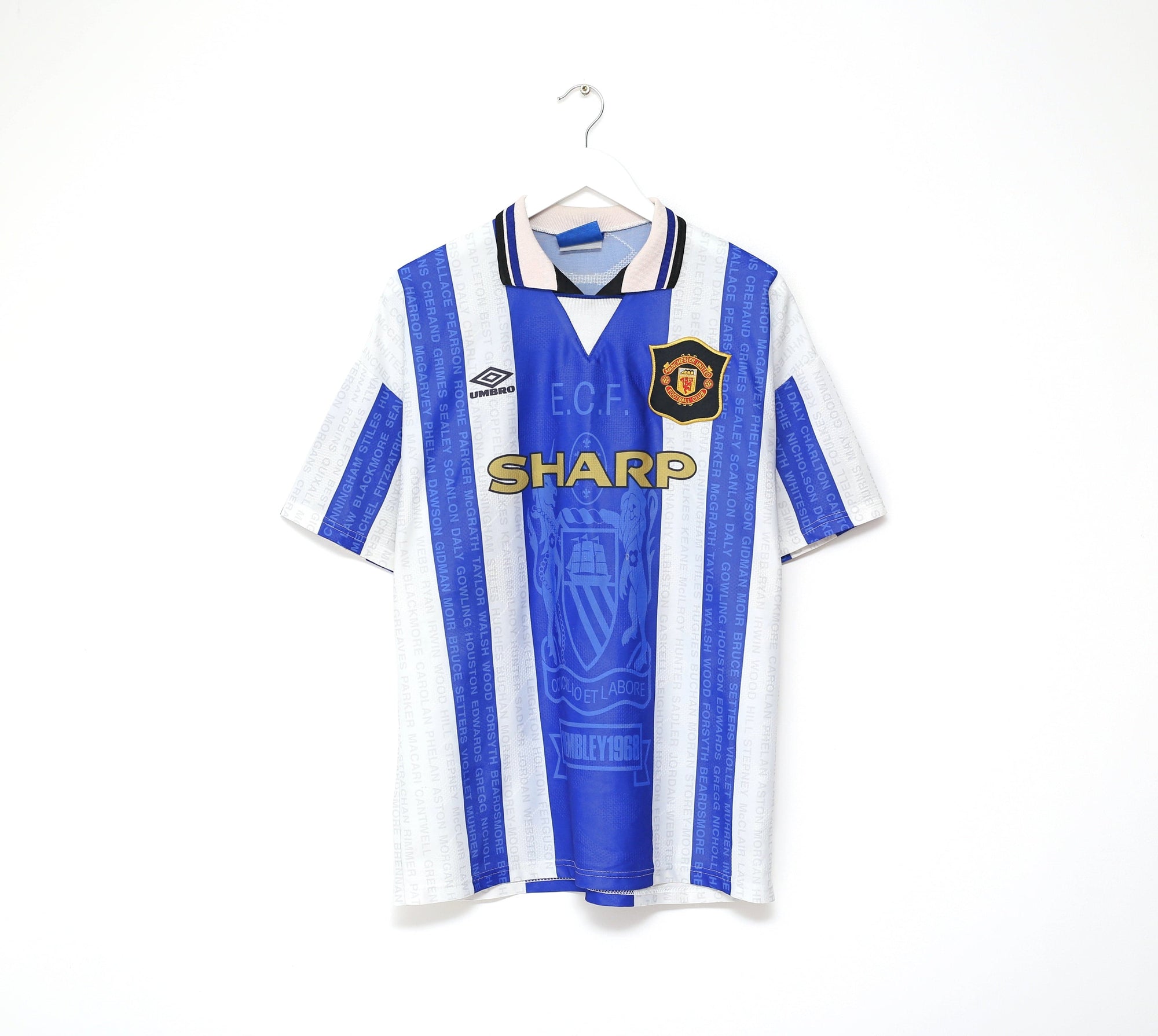 1994/96 CANTONA #7 Manchester United Vintage Umbro Third Football Shirt (L)