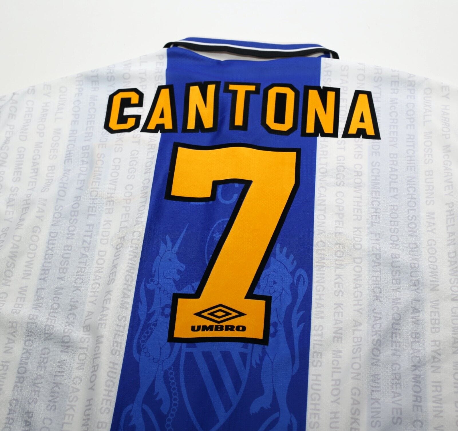 1994/96 CANTONA #7 Manchester United Vintage Umbro Third Football Shirt (L)