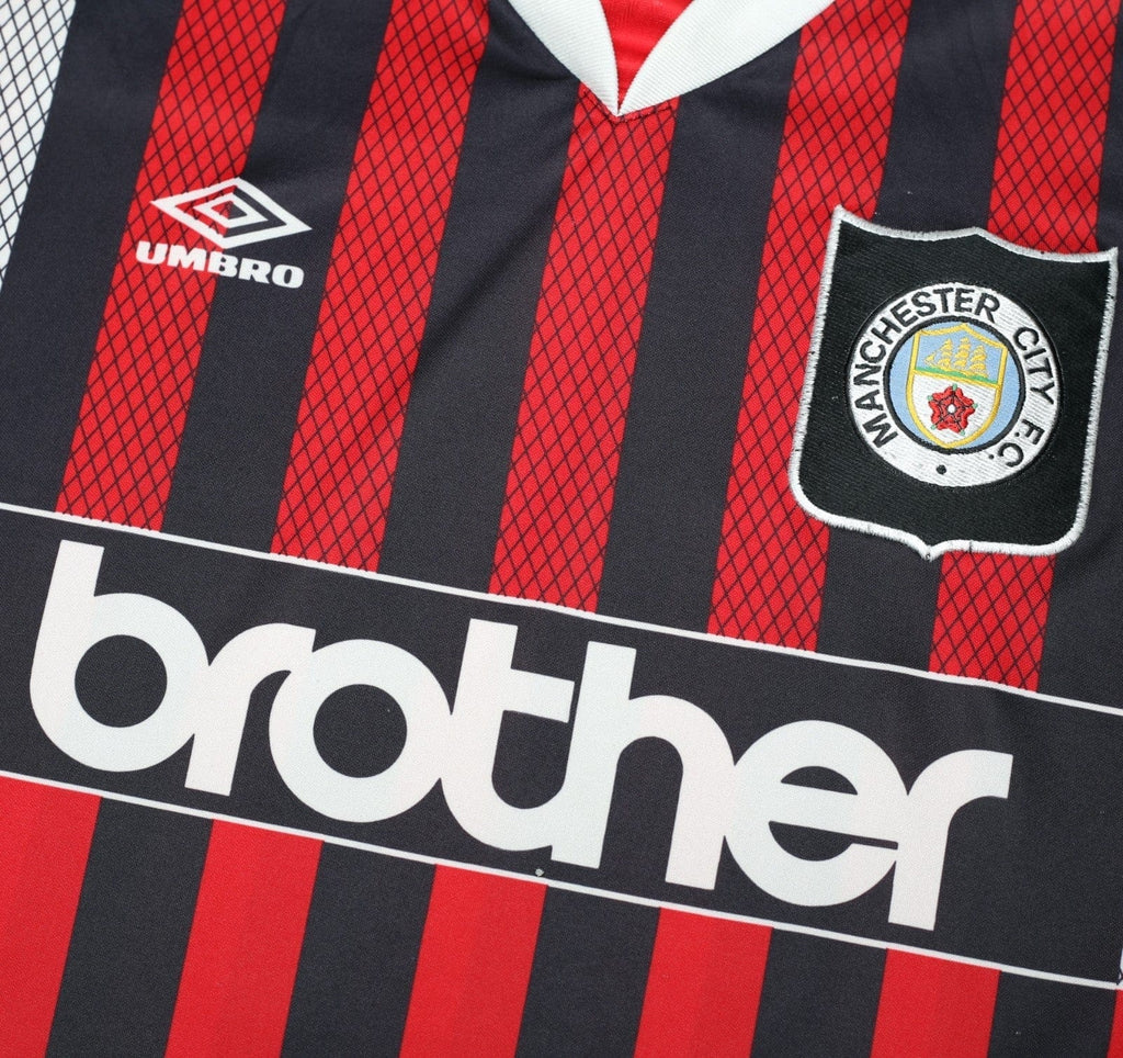 1994/96 KINKLADZE #7 Manchester City Vintage Umbro Away Football Shirt (M/L)
