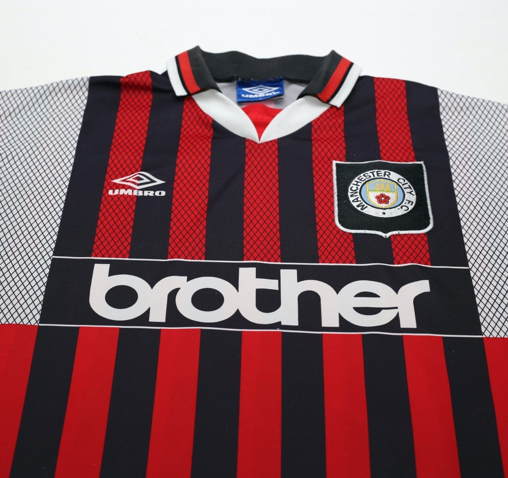 1994/96 KINKLADZE #7 Manchester City Vintage Umbro Away Football Shirt (M/L)