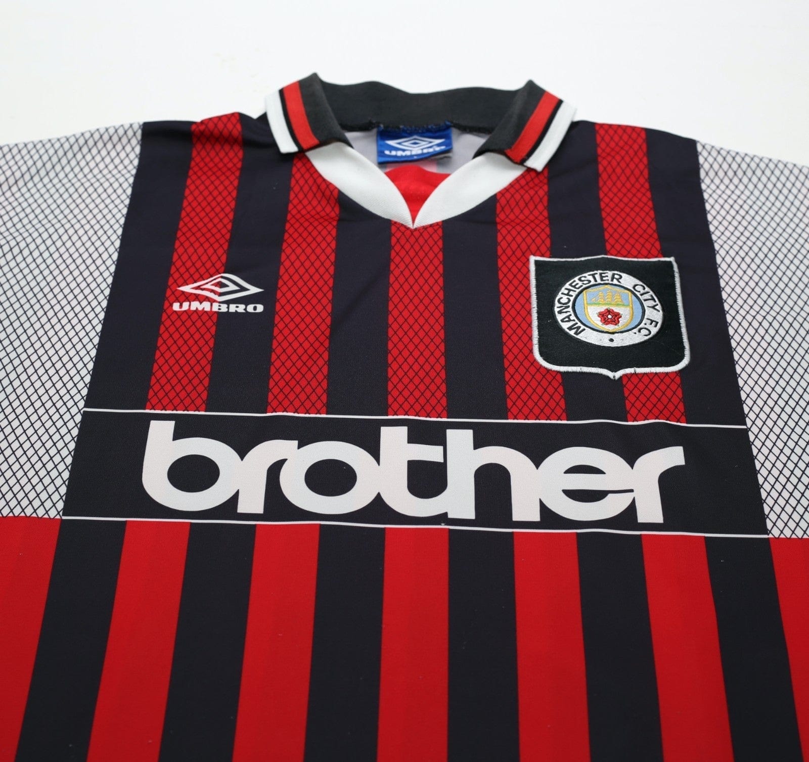 1994/96 KINKLADZE #7 Manchester City Vintage Umbro Away Football Shirt (M/L)