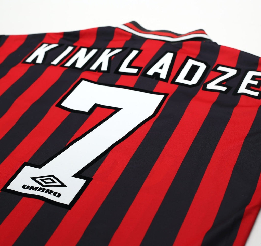 1994/96 KINKLADZE #7 Manchester City Vintage Umbro Away Football Shirt (M/L)