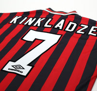 1994/96 KINKLADZE #7 Manchester City Vintage Umbro Away Football Shirt (M/L)