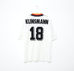 1994/96 KLINSMANN #18 Germany Vintage adidas Home Football Shirt (XL) USA 94