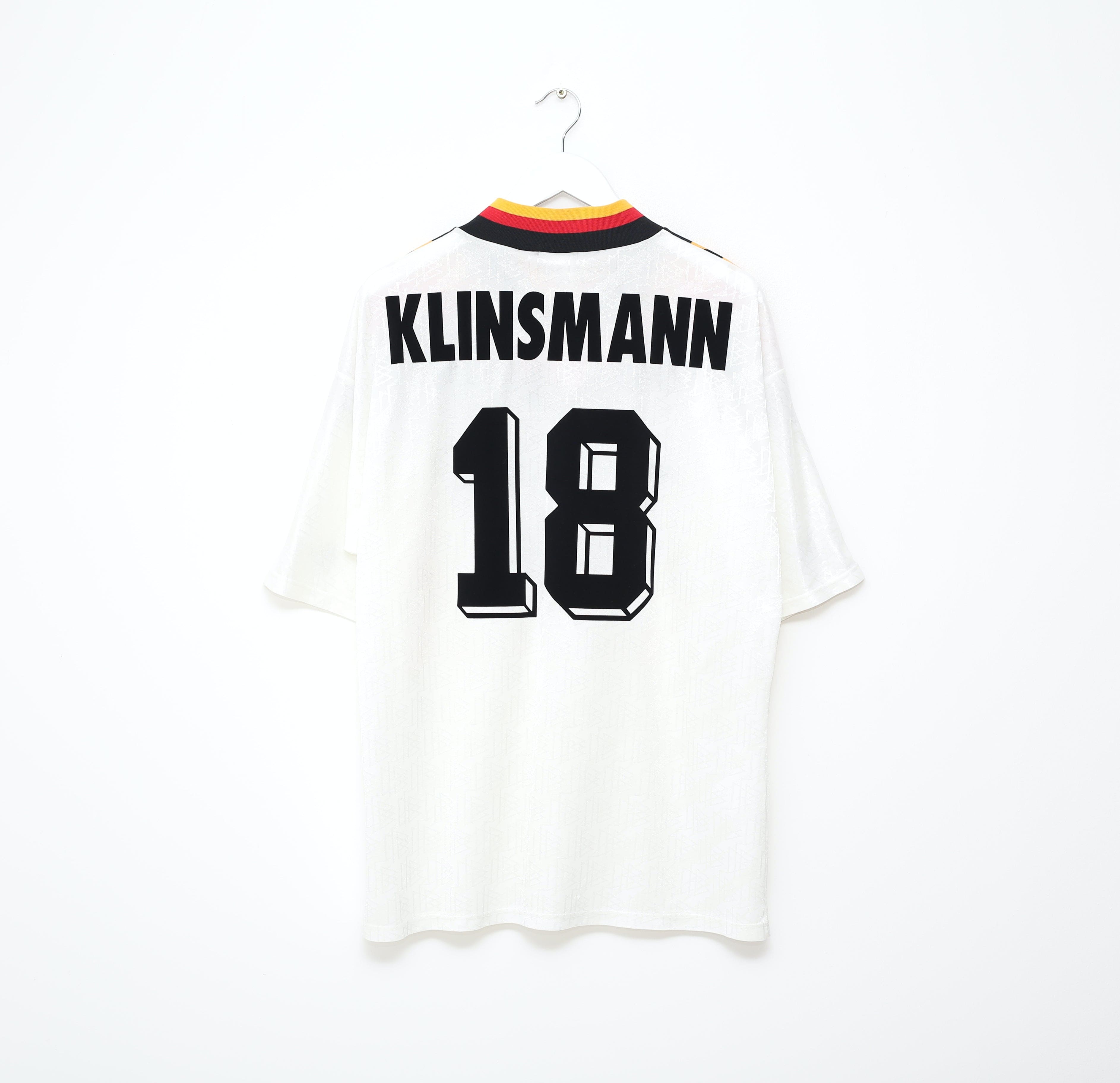 1994/96 KLINSMANN #18 Germany Vintage adidas Home Football Shirt (XL) USA 94