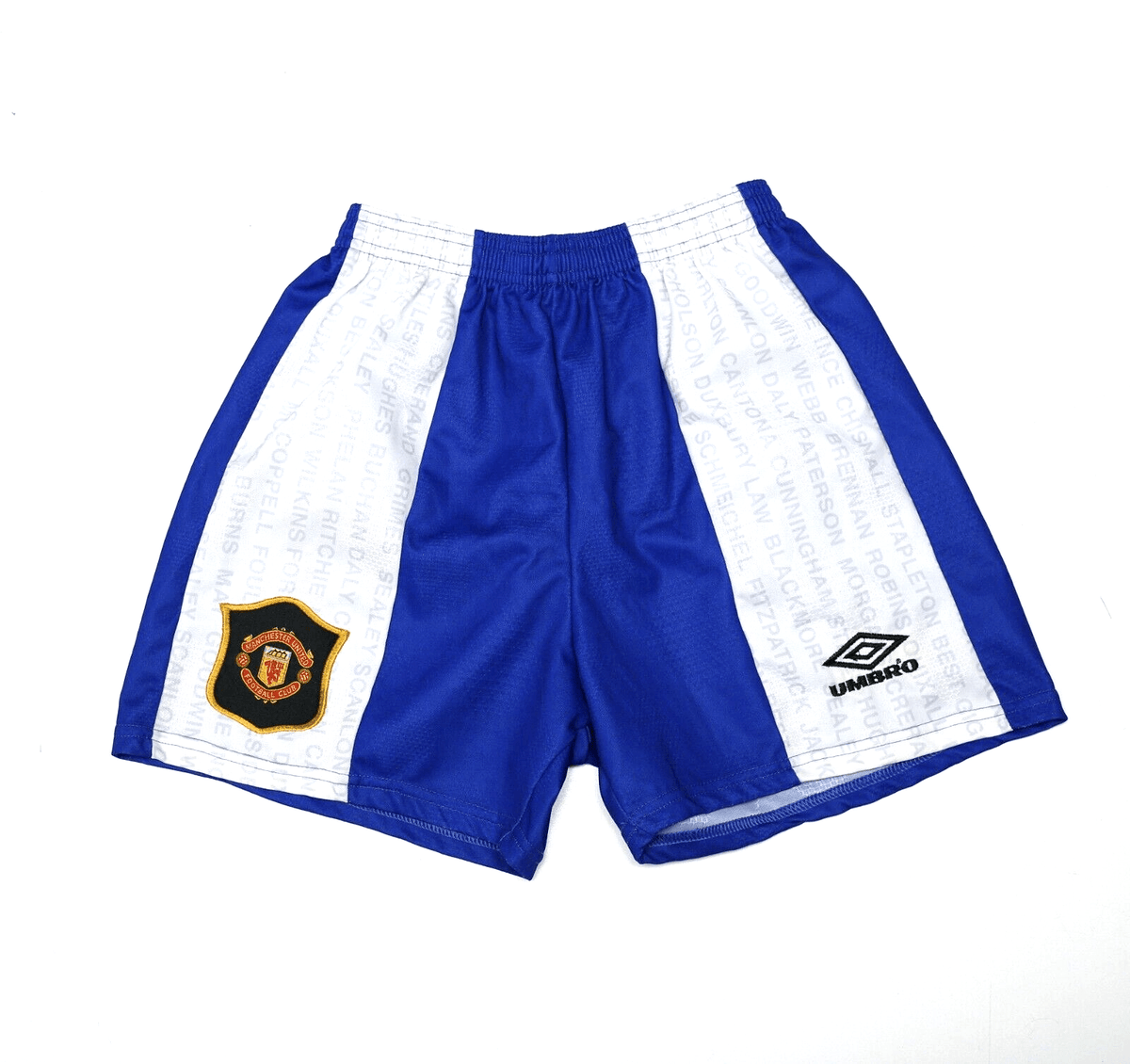 1994/96 MANCHESTER UNITED Vintage Umbro Third Kit Shorts (S) 28/30&quot; Waist