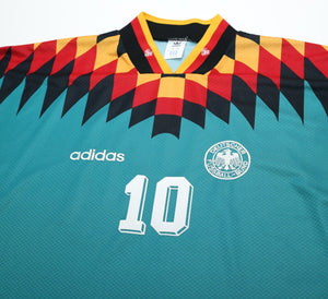 1994/96 MATTHÄUS #10 Germany Vintage adidas Away Football Shirt (L) USA 94 WC
