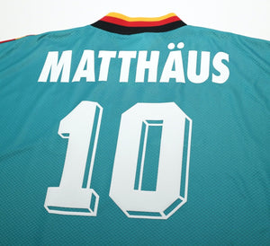 1994/96 MATTHÄUS #10 Germany Vintage adidas Away Football Shirt (L) USA 94 WC