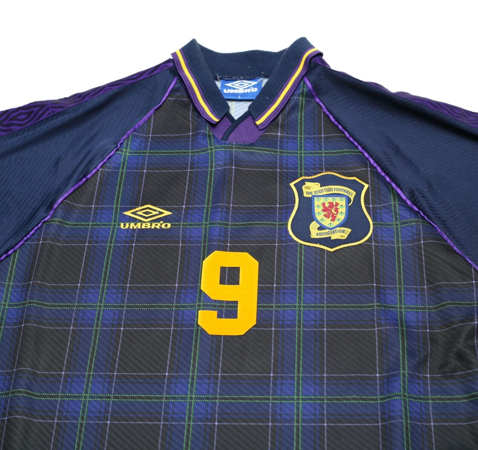 1994/96 McCOIST #9 Scotland  Euro 96 Umbro Home Football Shirt (L) Rangers