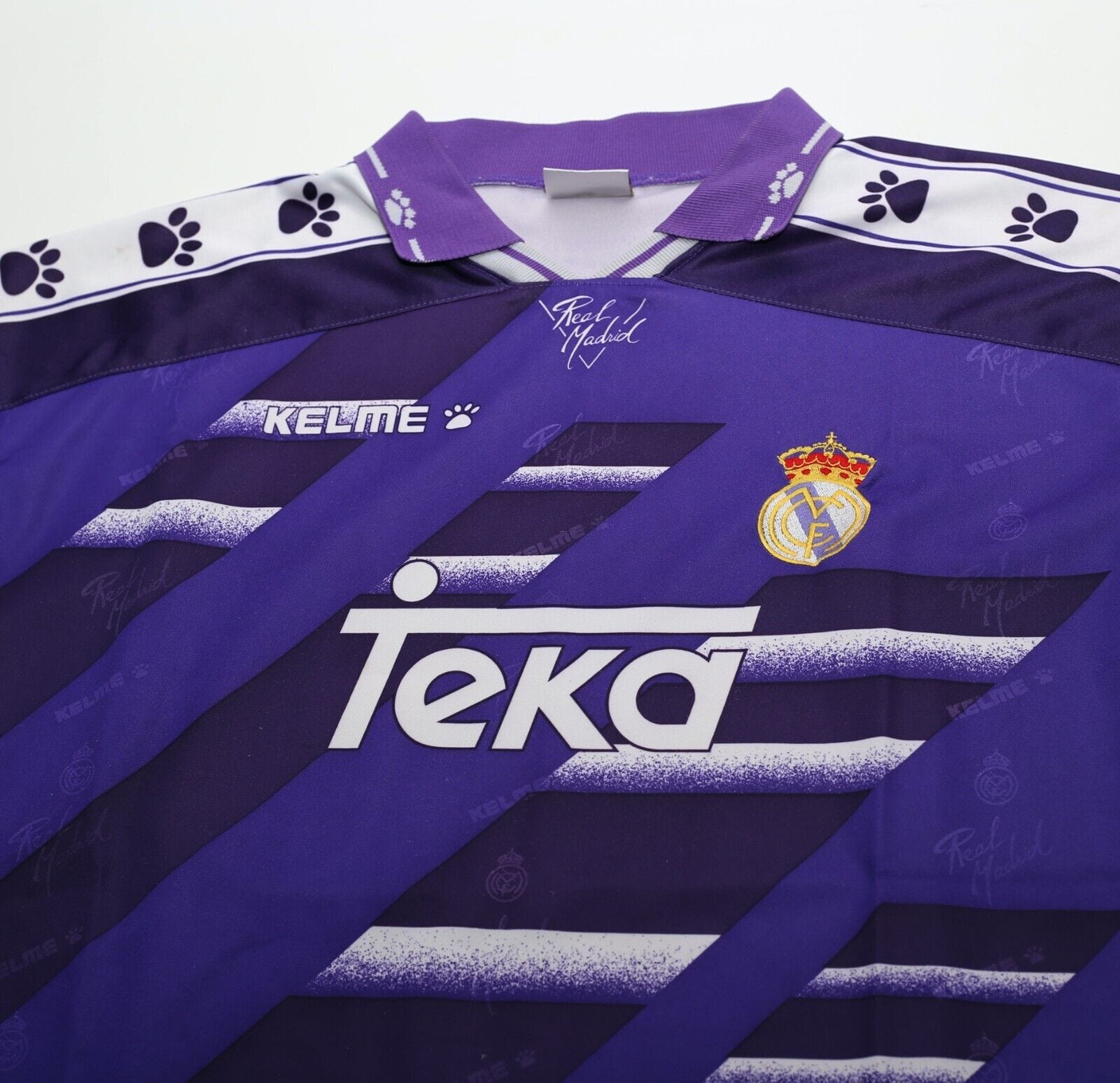 1994/96 REAL MADRID Vintage Kelme Away Football Shirt Jersey (L)