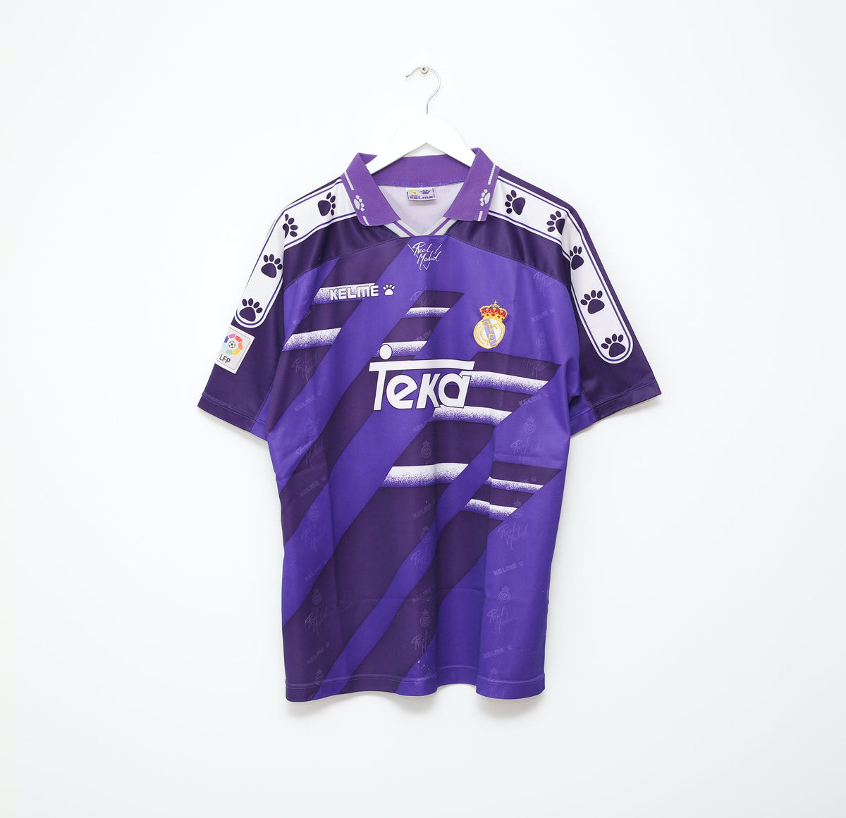 1994/96 REAL MADRID Vintage Kelme Away Football Shirt Jersey (L)